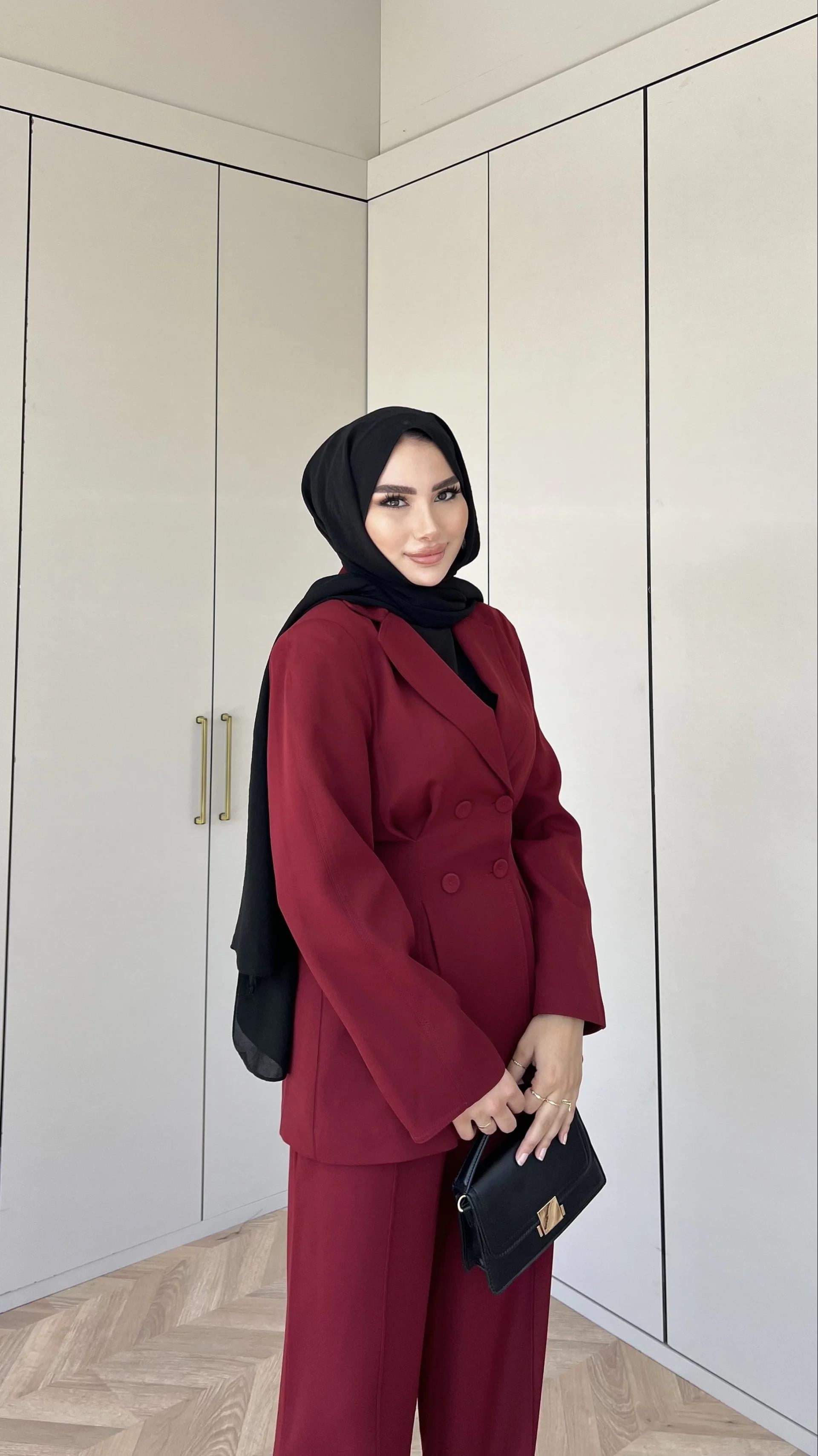 Libna Ceketli Takım - Bordo