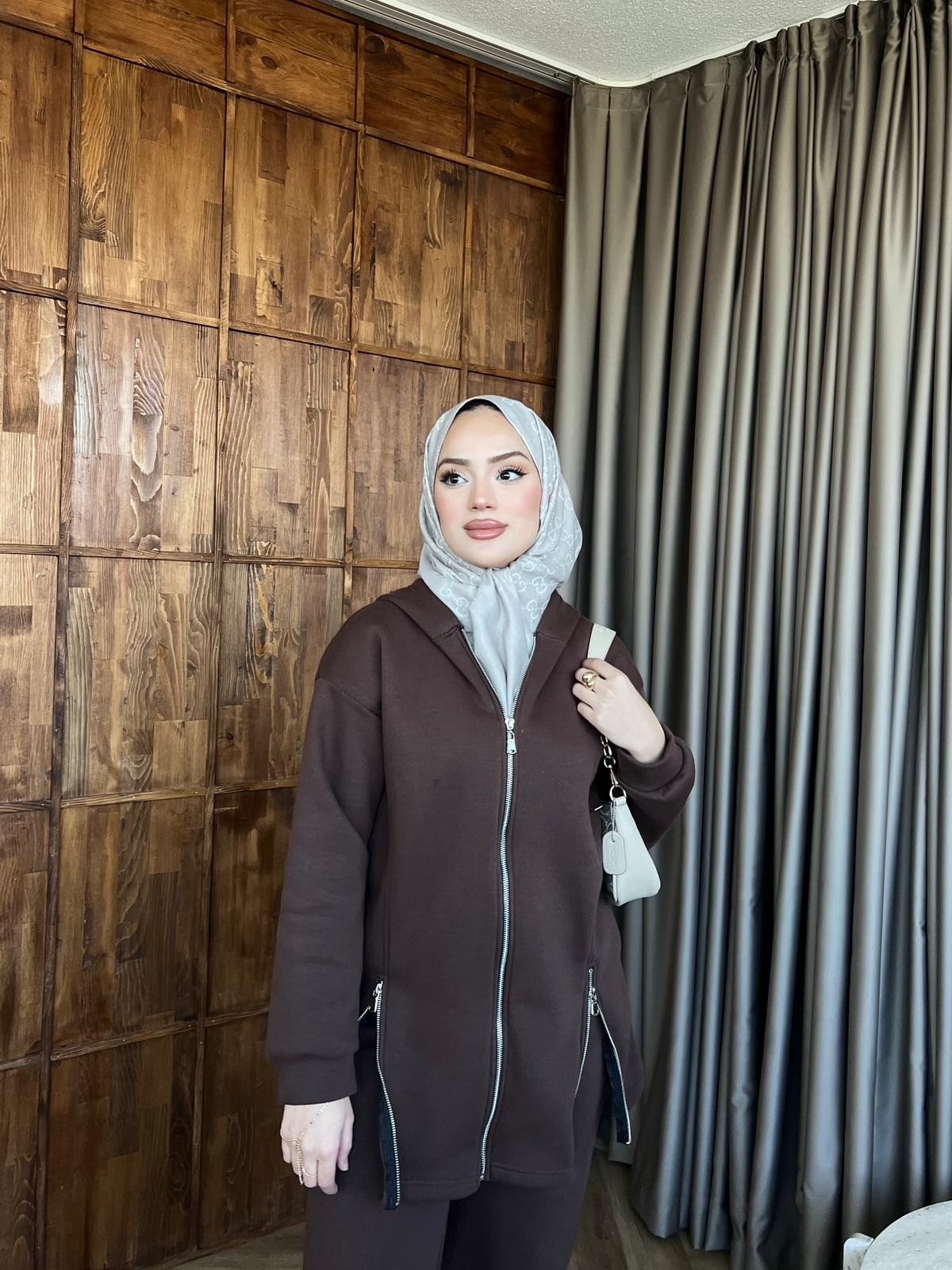 Liva Fermuarlı Takım - Acı Kahve