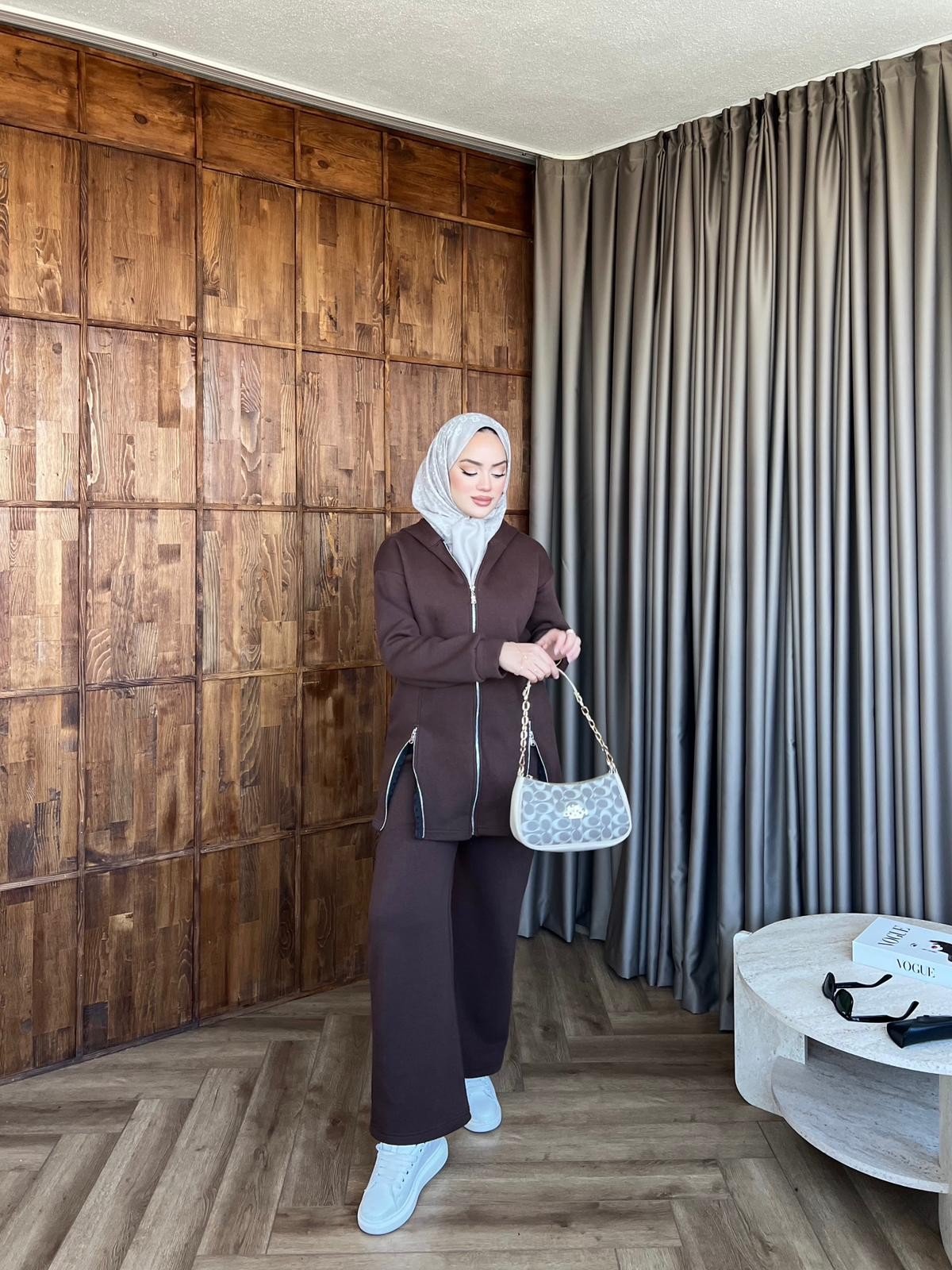 Liva Fermuarlı Takım - Acı Kahve