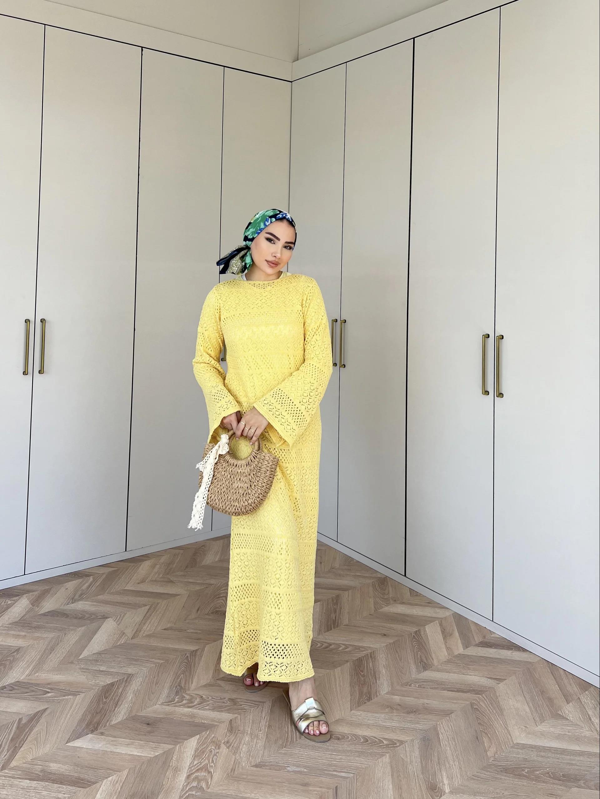 Lotus Triko Elbise - Sarı