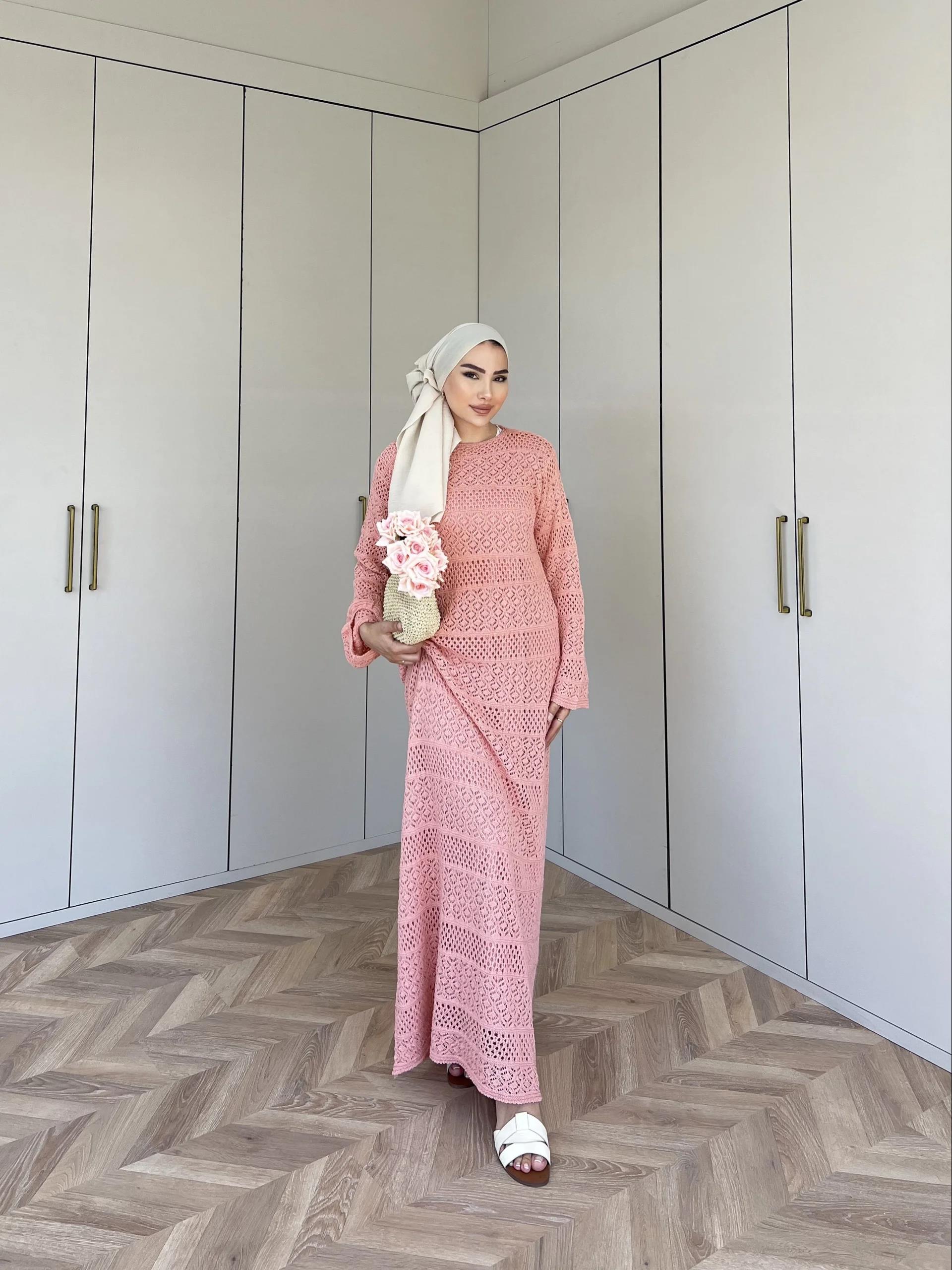 Lotus Triko Elbise - Toz Pembe