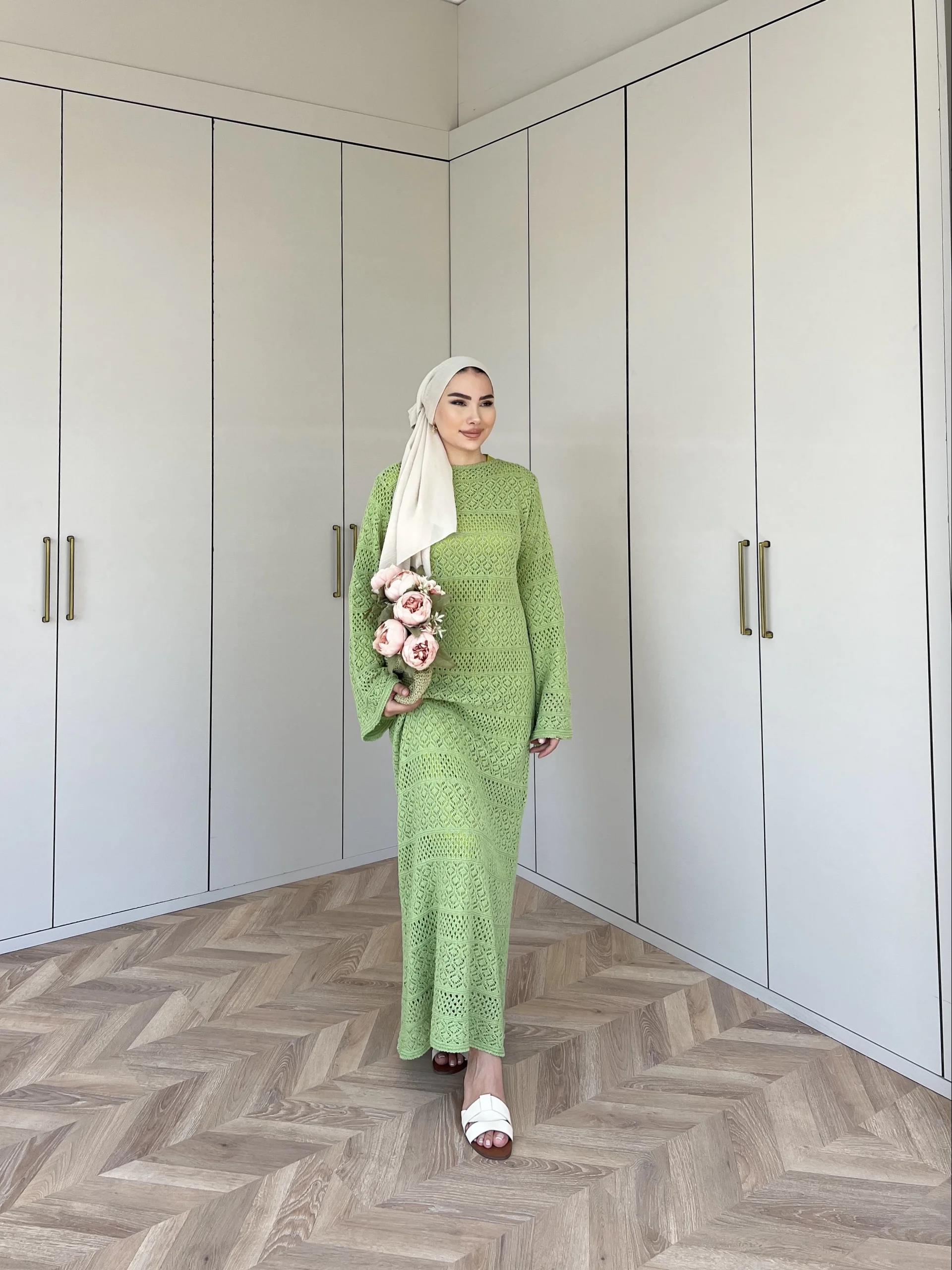 Lotus Triko Elbise - Yeşil