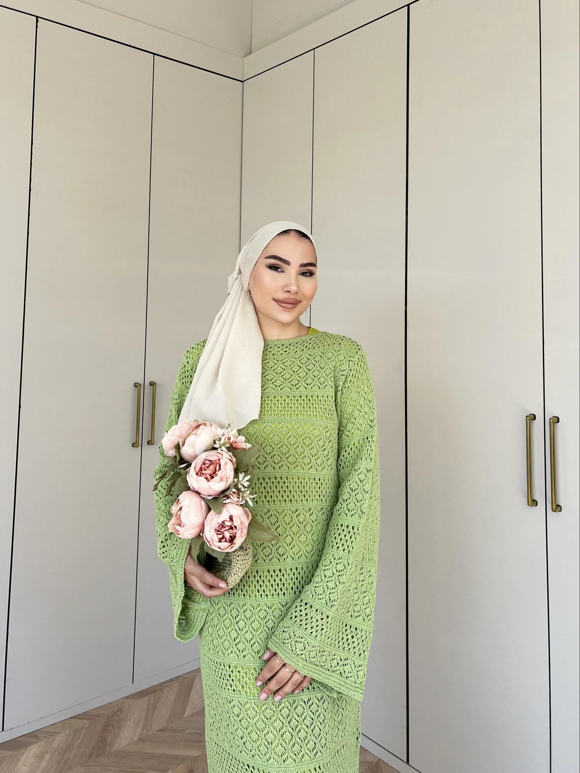 Lotus Triko Elbise - Yeşil