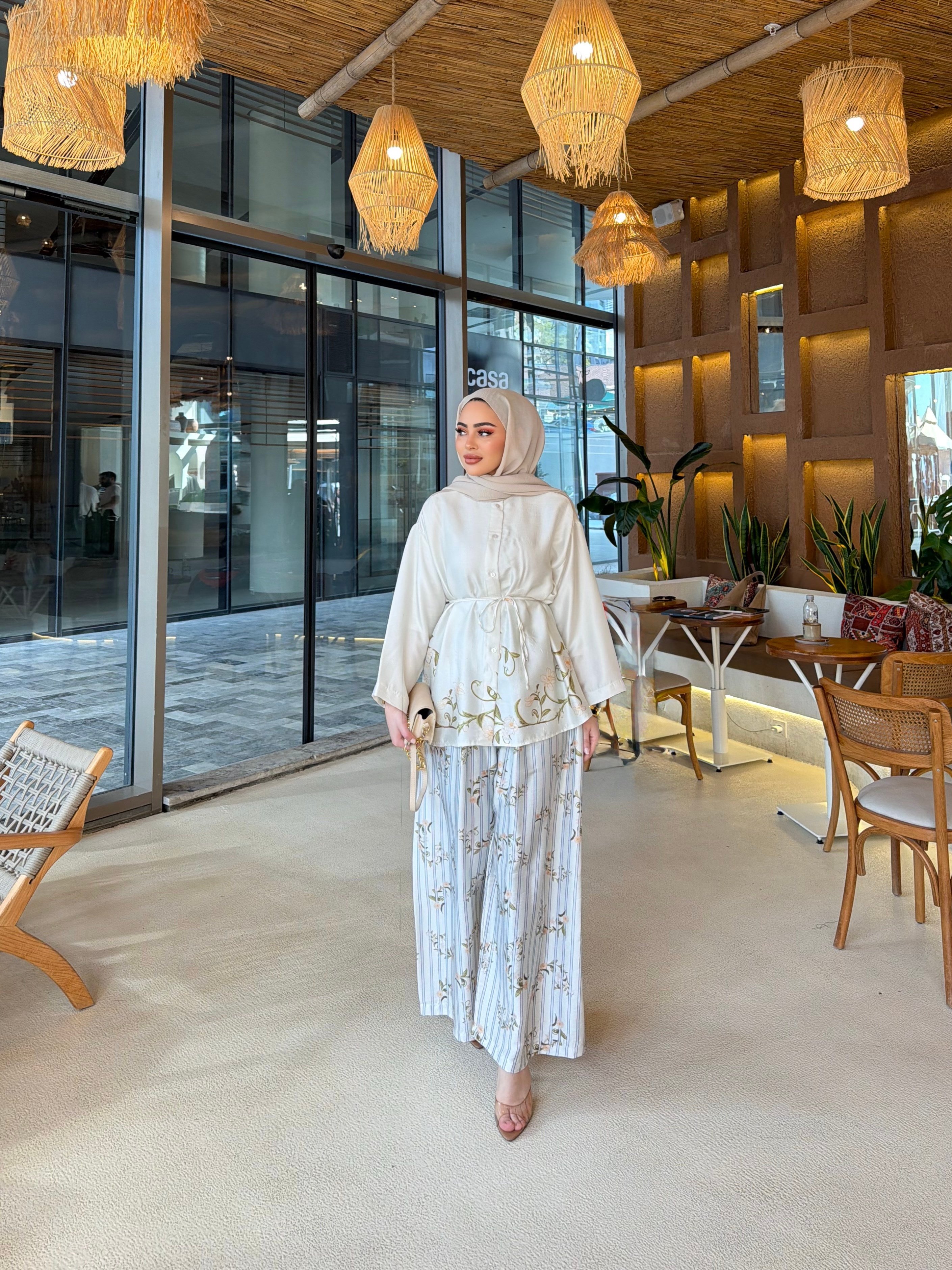 Marli Saten Takım - Bej