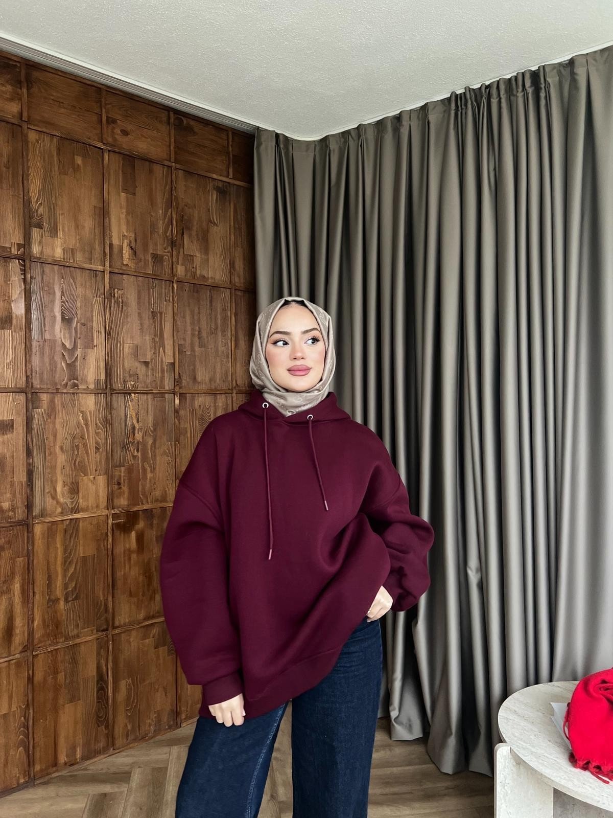 Maysa 3 İplik Sweat - Bordo