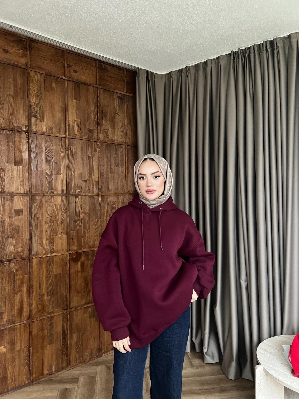 Maysa 3 İplik Sweat - Bordo