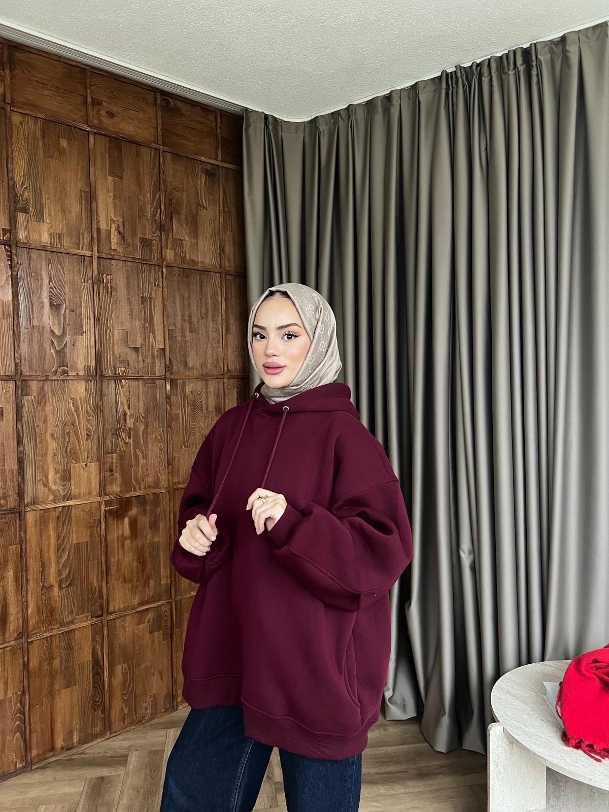 Maysa 3 İplik Sweat - Bordo