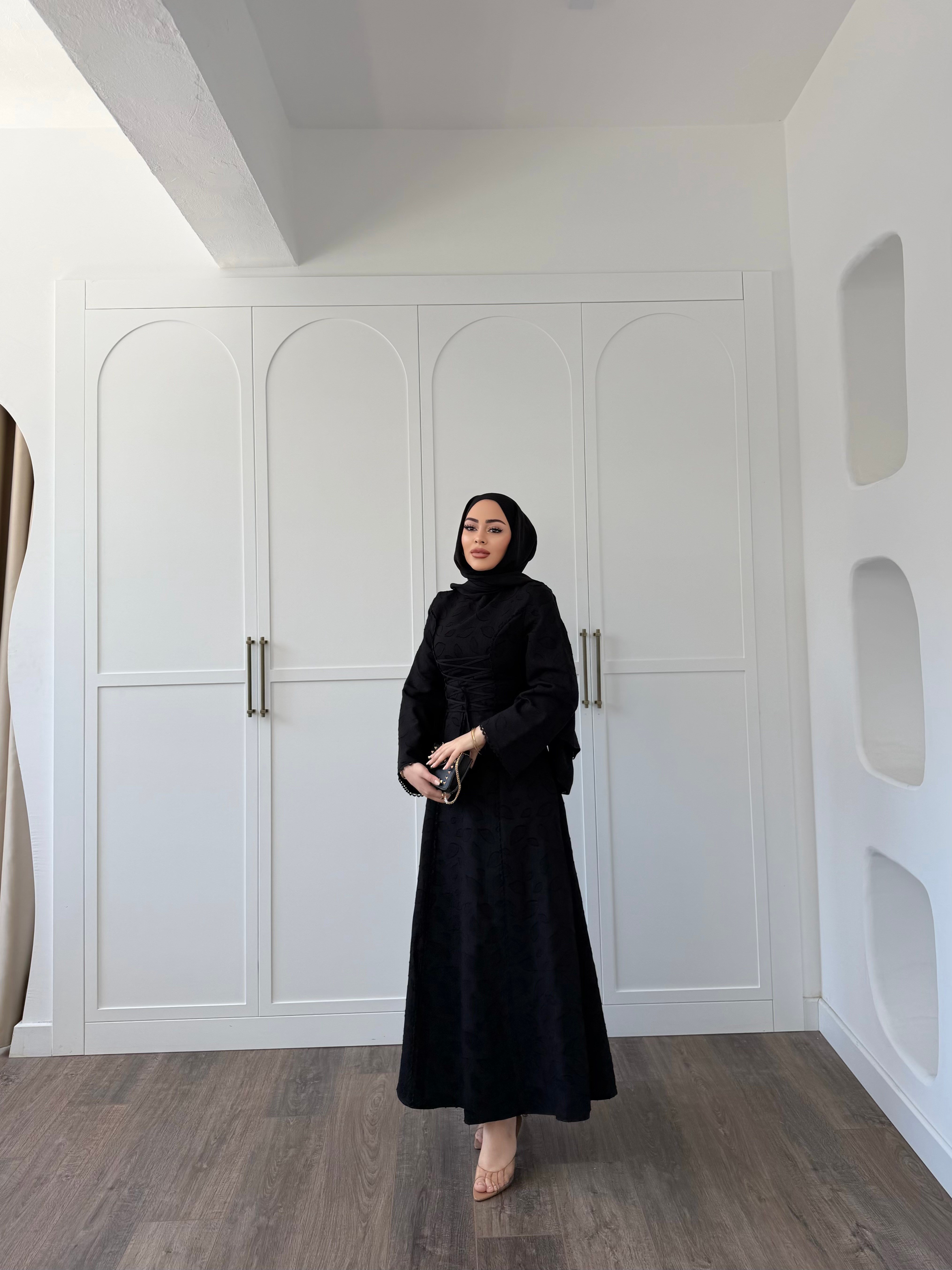 Melisa Bağlamalı Elbise - Siyah