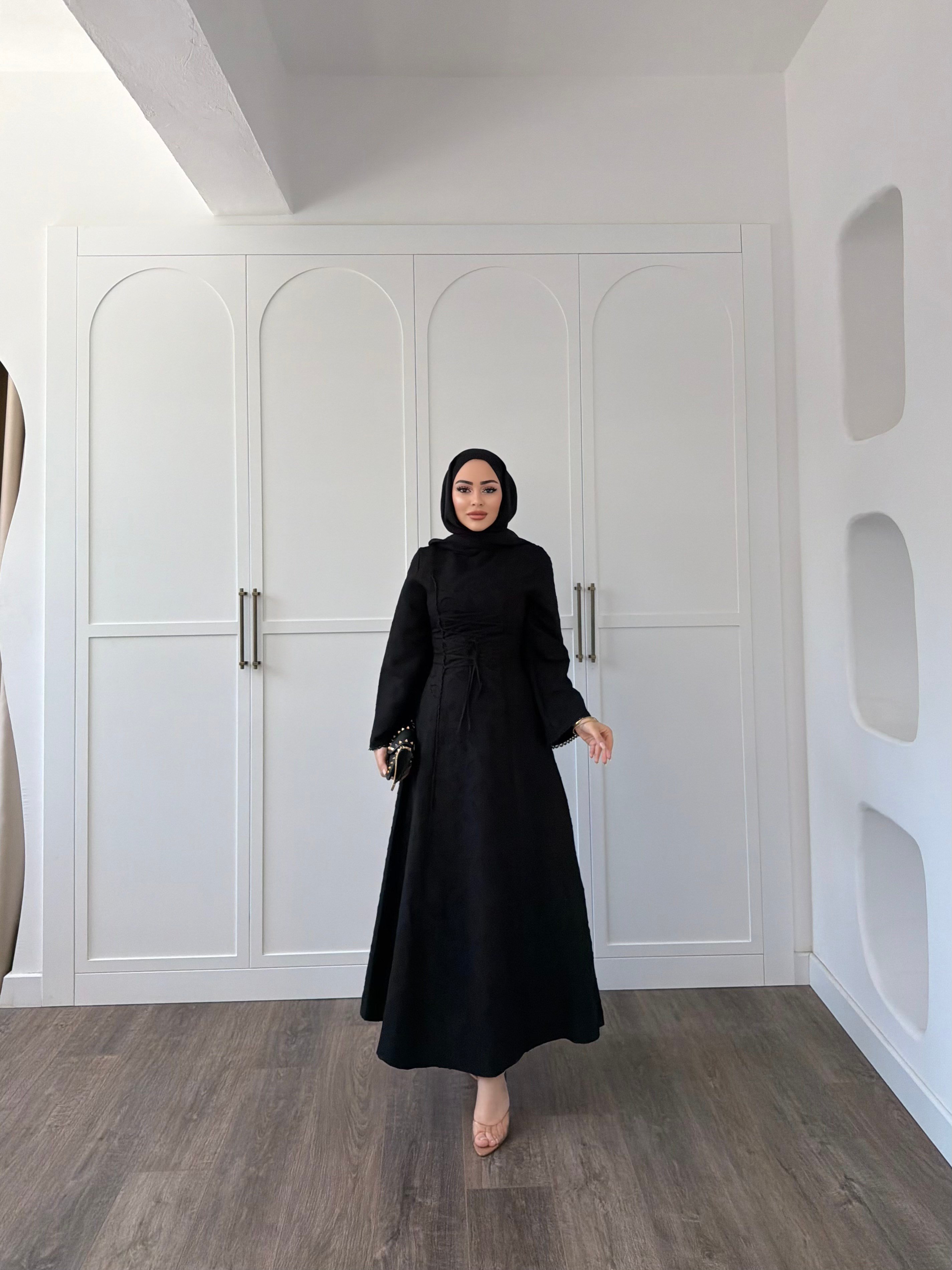 Melisa Bağlamalı Elbise - Siyah