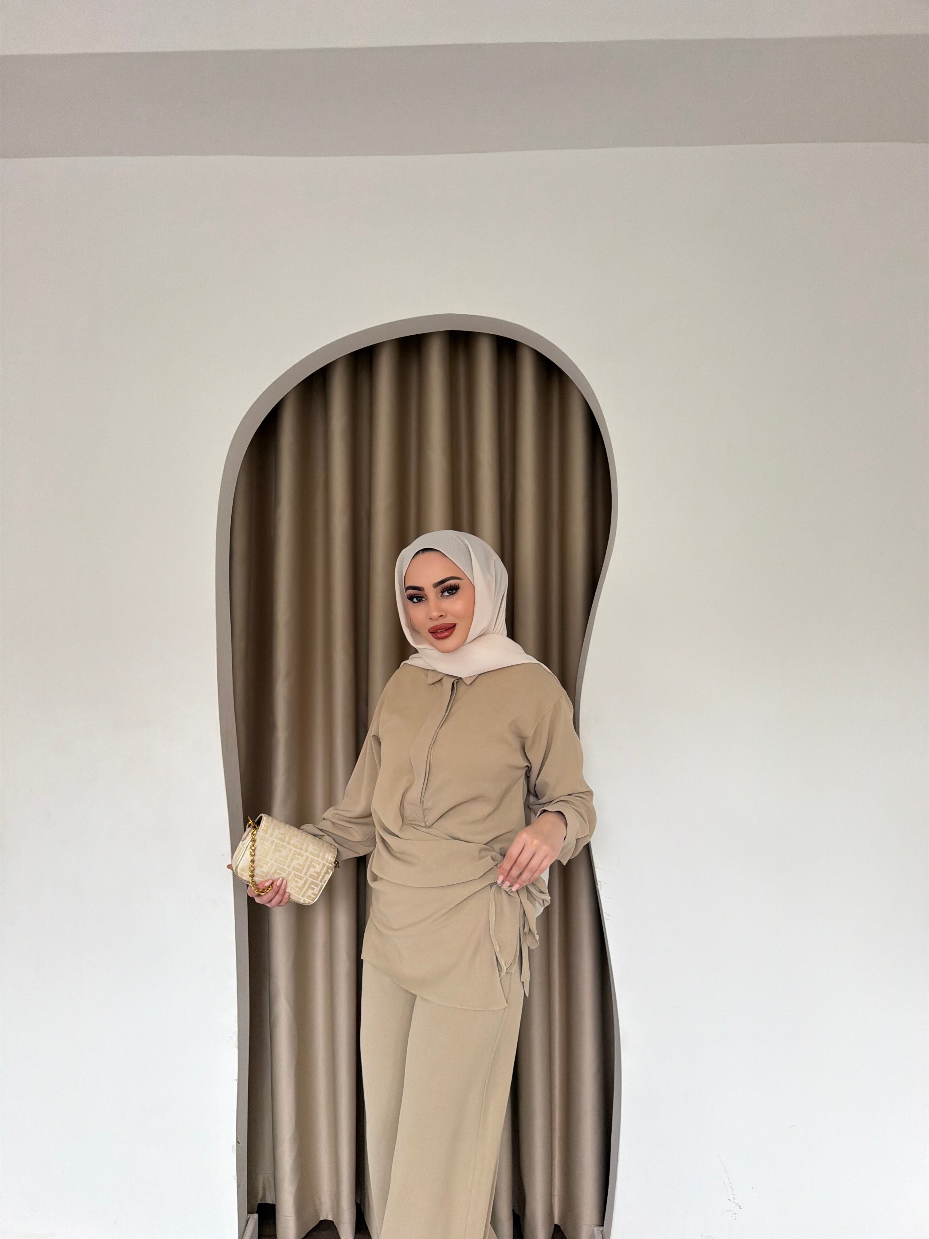 Mevla Bağlamalı Takım - Krem