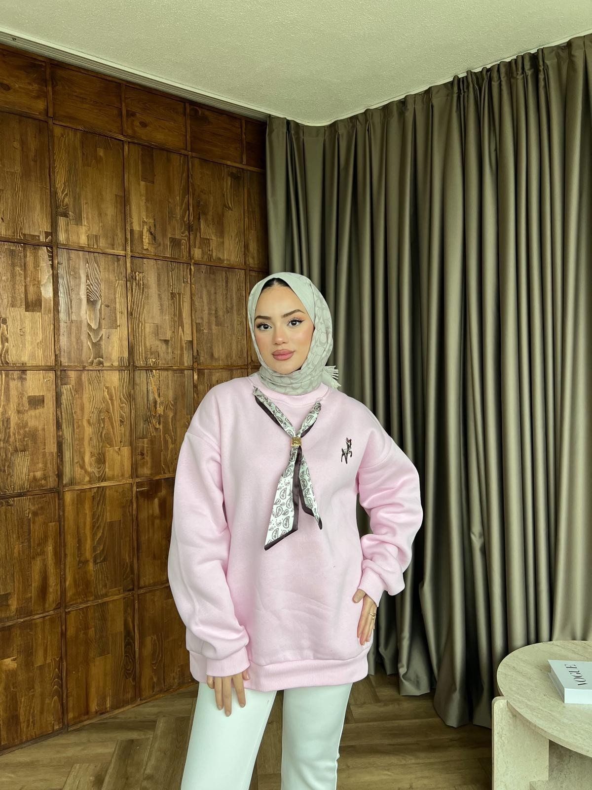 Miki Fiyonklu Sweat - Pembe