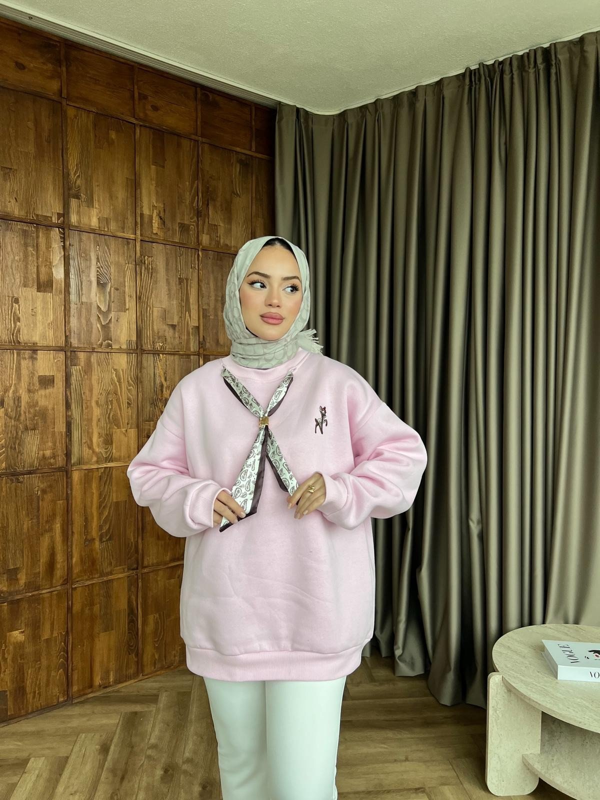 Miki Fiyonklu Sweat - Pembe