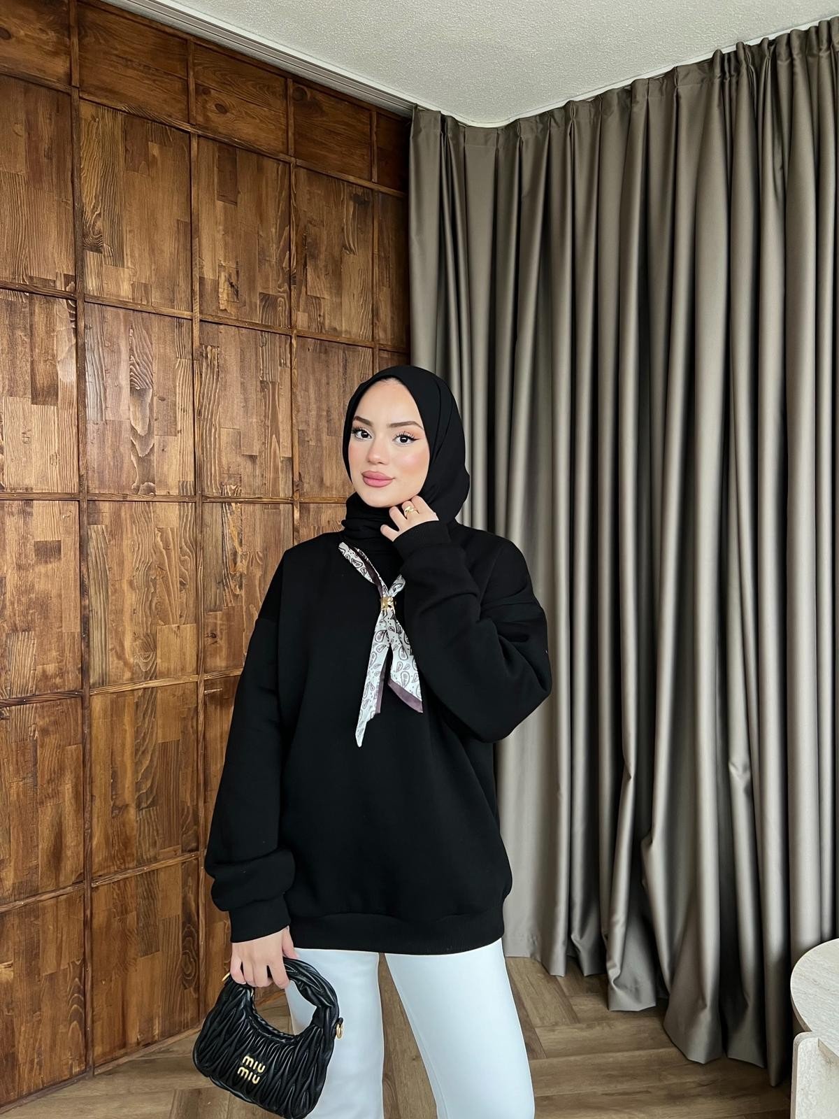 Miki Fiyonklu Sweat - Siyah