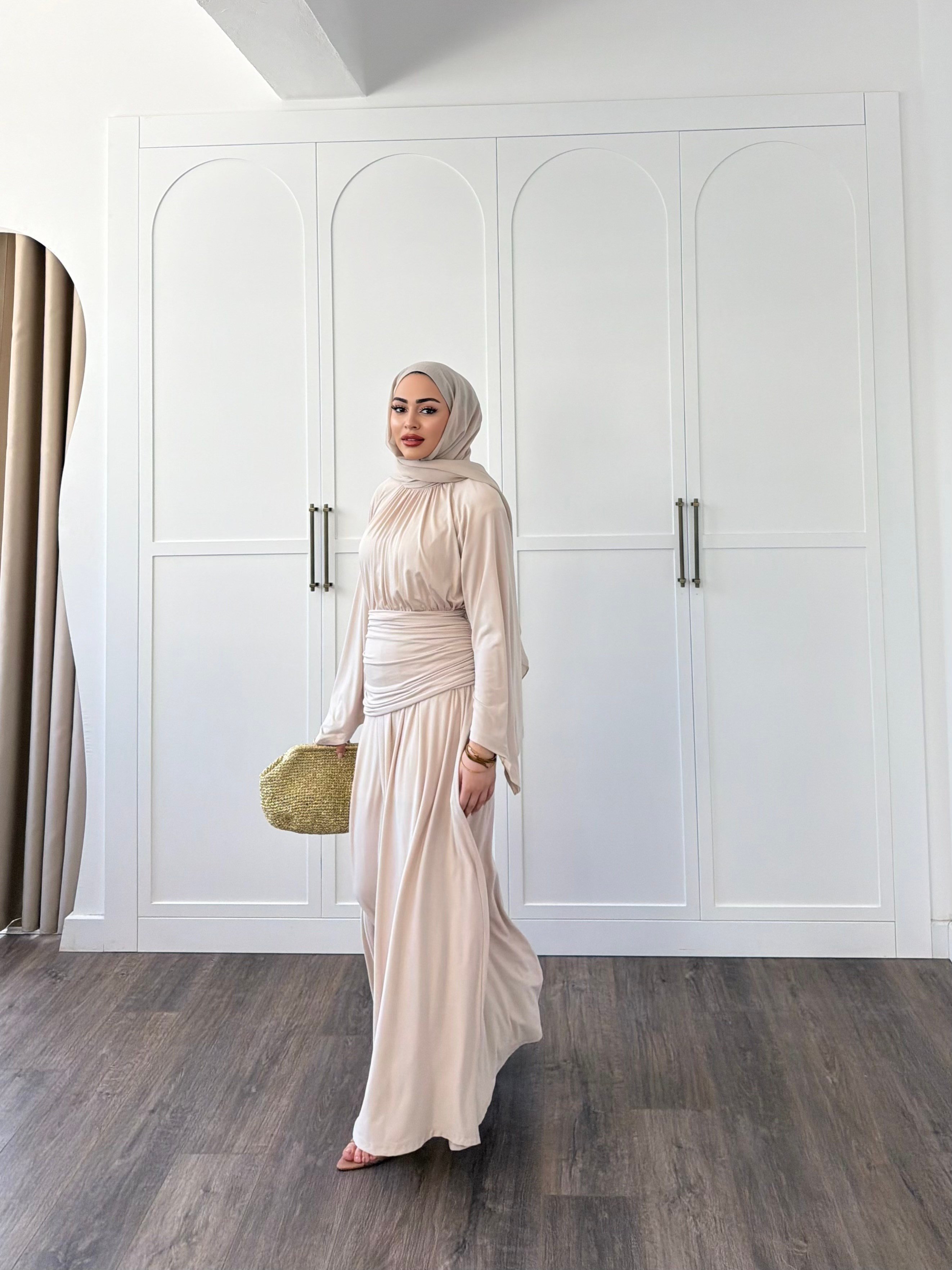 Mikra Sandy Elbise - Taş