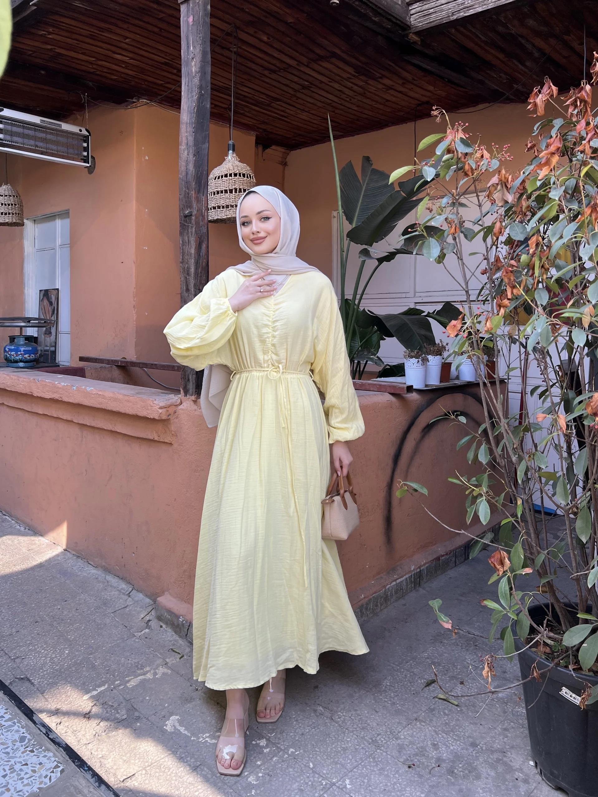 Missa Büzgüllü Elbise - Sarı