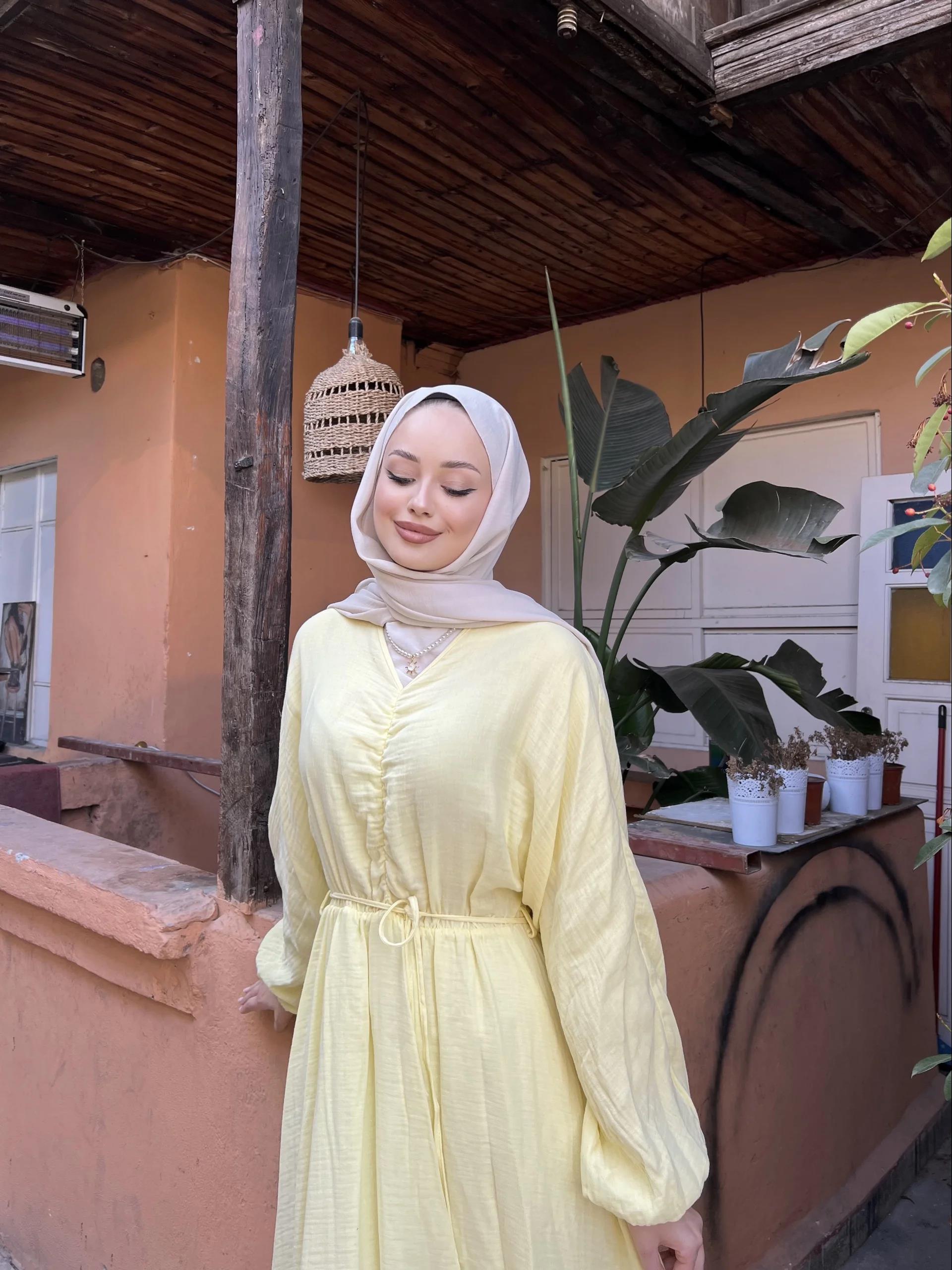 Missa Büzgüllü Elbise - Sarı