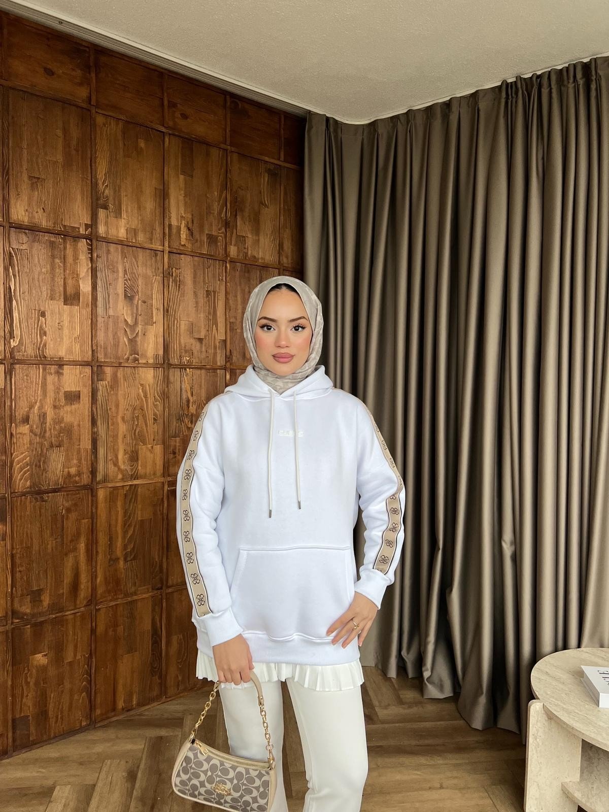 Muadil Cepli Sweat - Beyaz