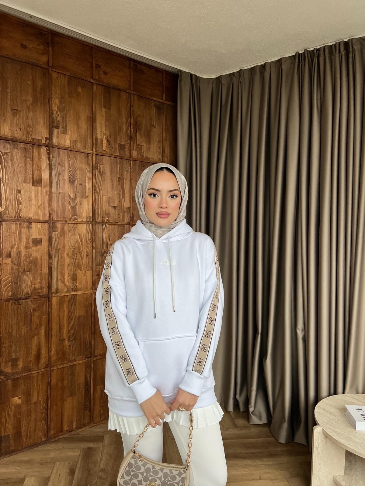 Muadil Cepli Sweat - Beyaz