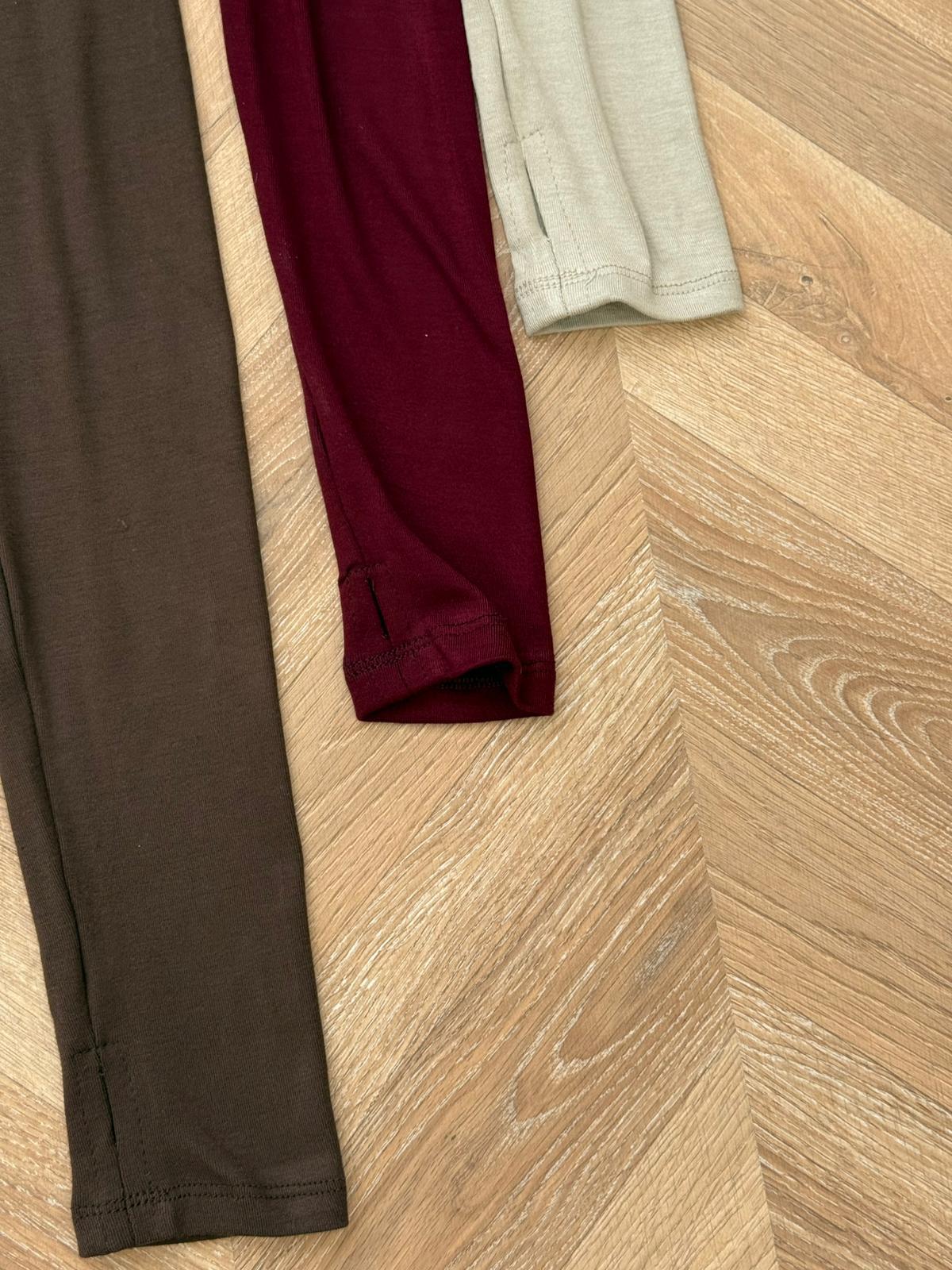 Muadil Düz Uzun Parmak Geçirmeli İçlik - Bej