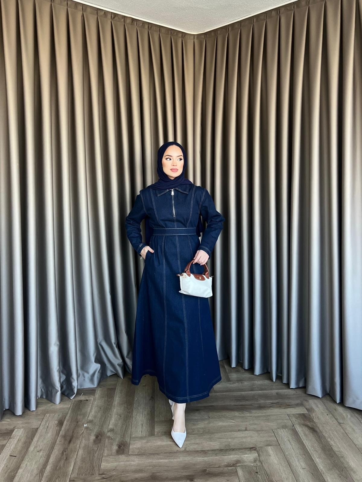 My Lov Kot Elbise - Lacivert