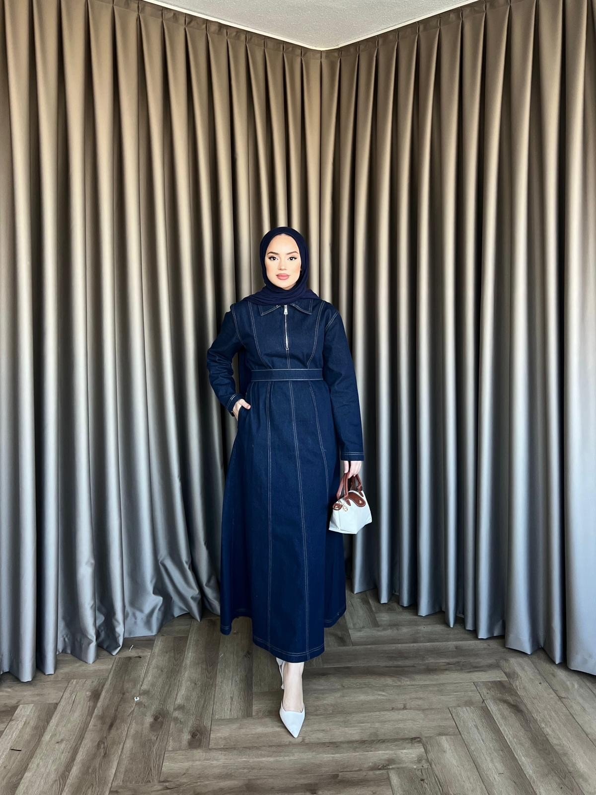 My Lov Kot Elbise - Lacivert