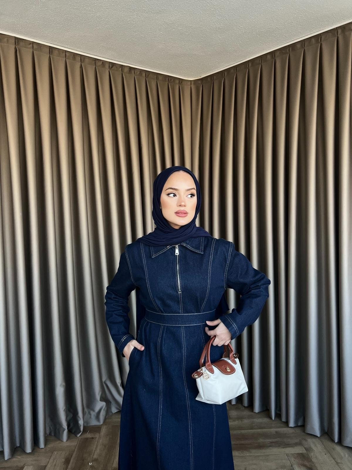 My Lov Kot Elbise - Lacivert