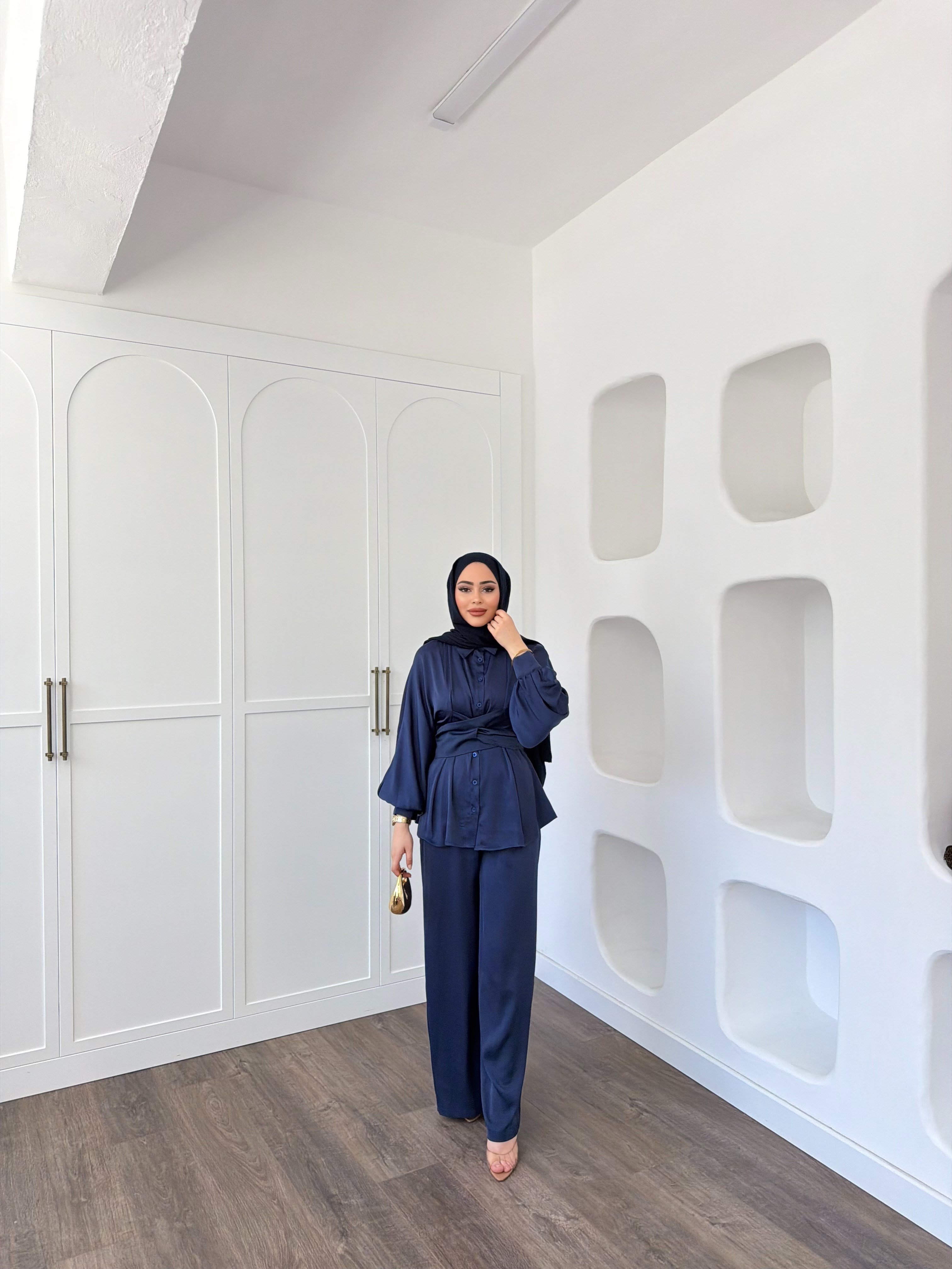 Nursu Saten Takım - Saks