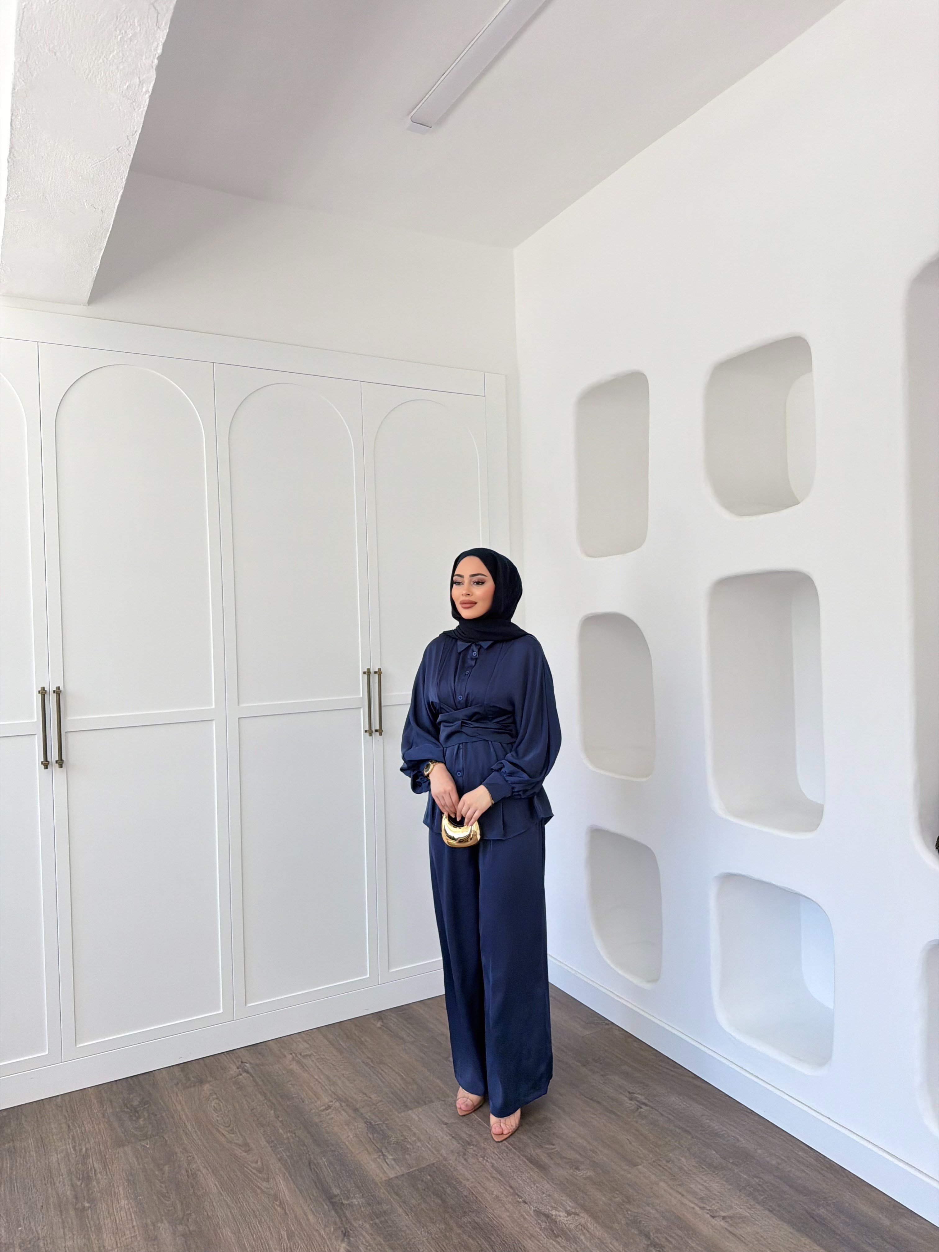 Nursu Saten Takım - Saks