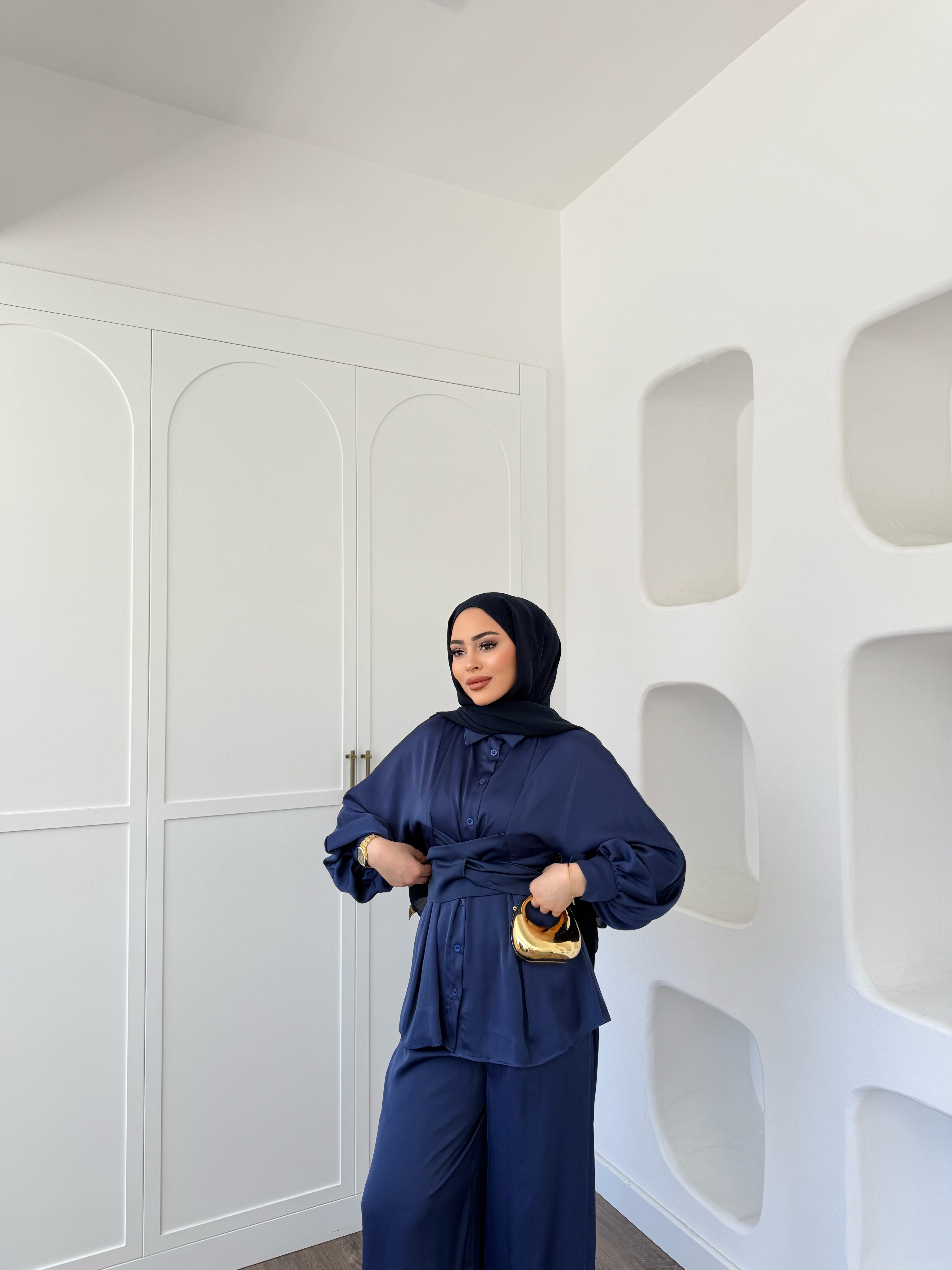 Nursu Saten Takım - Saks