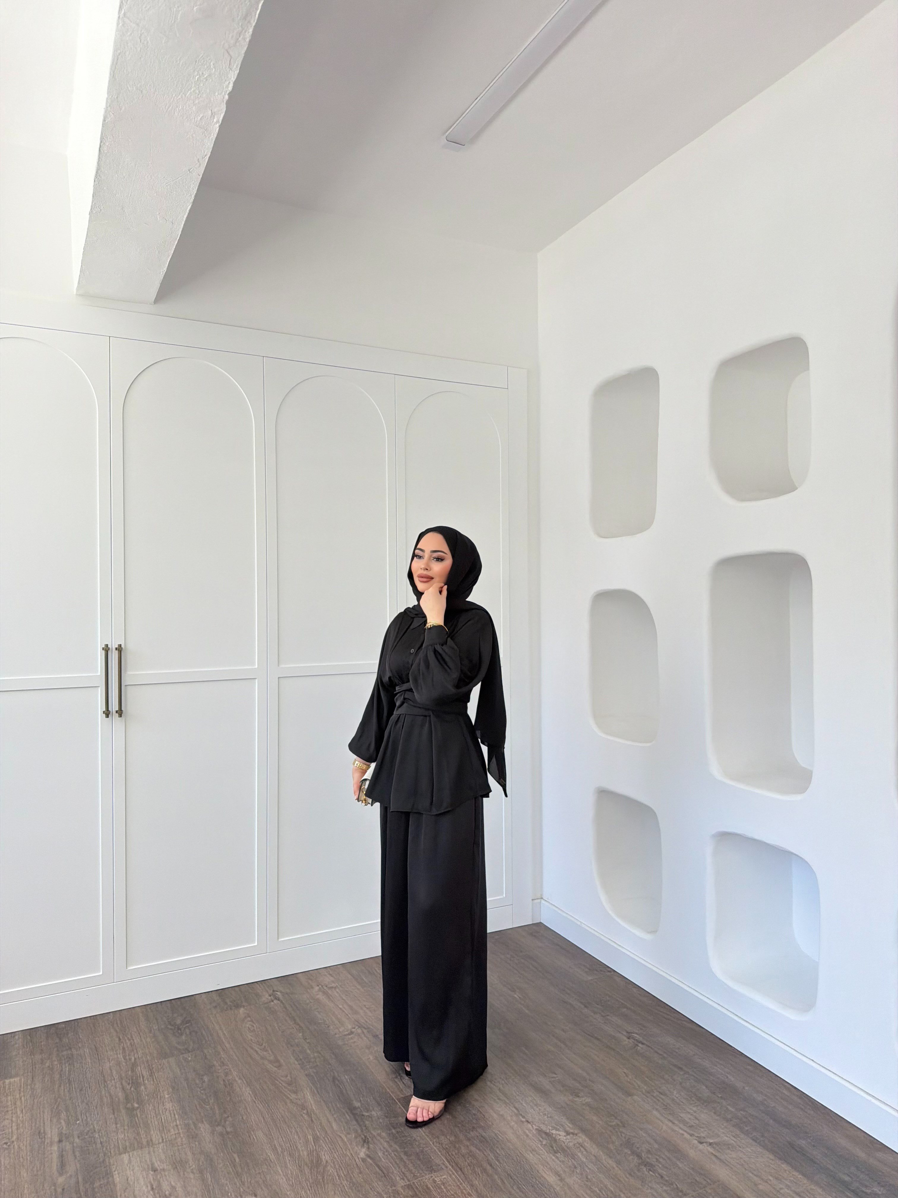 Nursu Saten Takım - Siyah