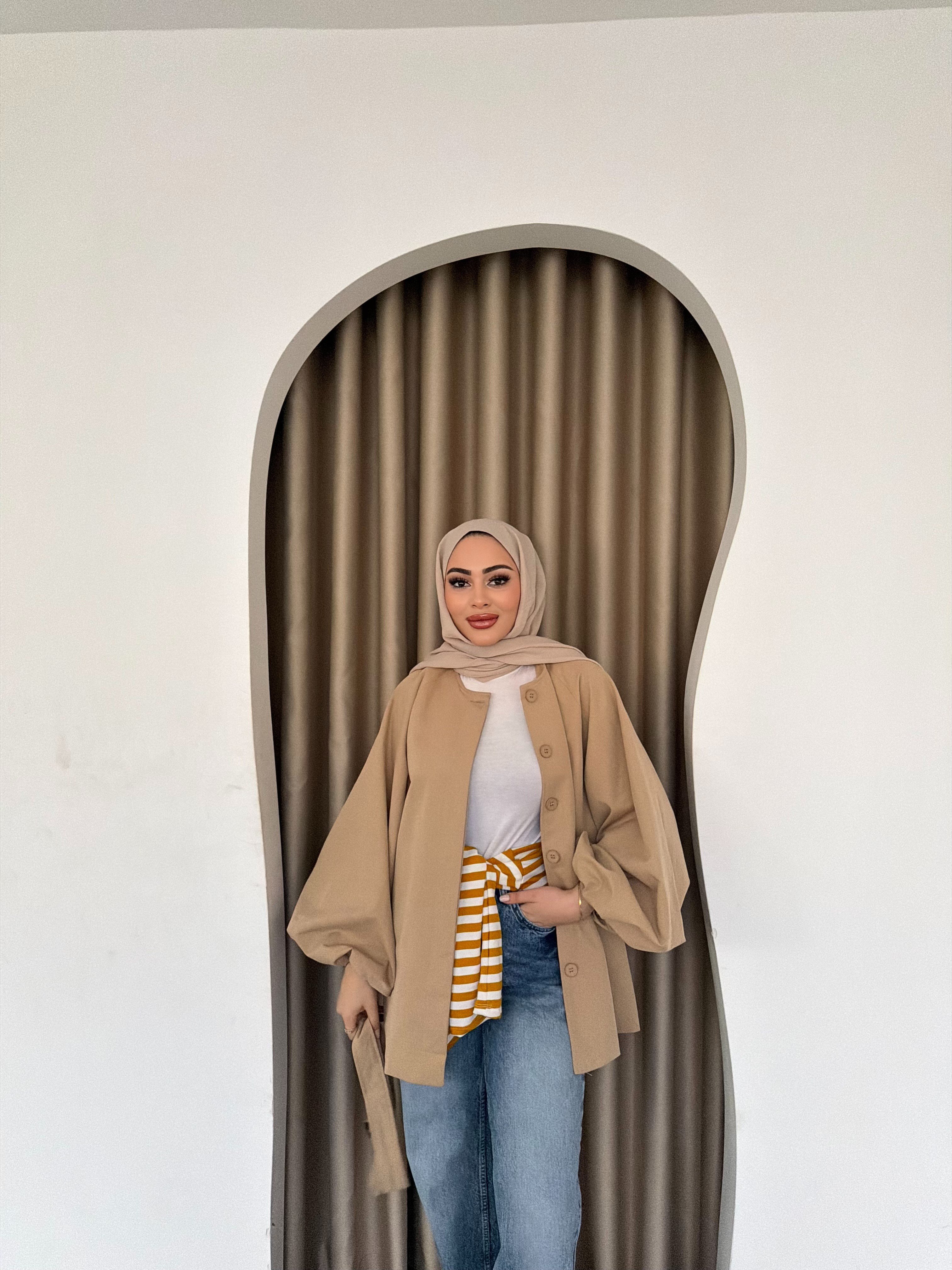 Oba Düğmeli mini trenç - Camel