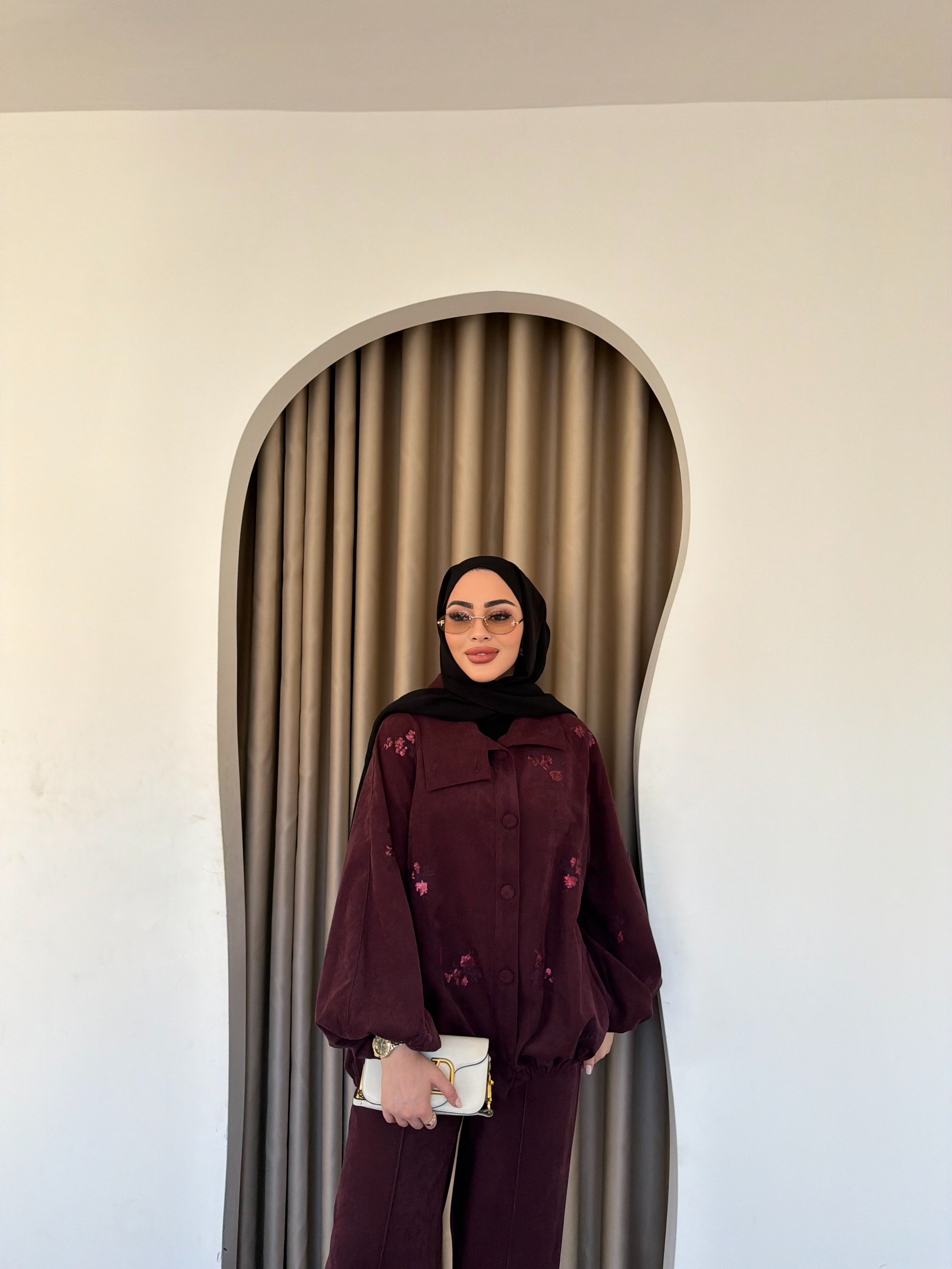 Özel Nakış İbli Takım - Bordo