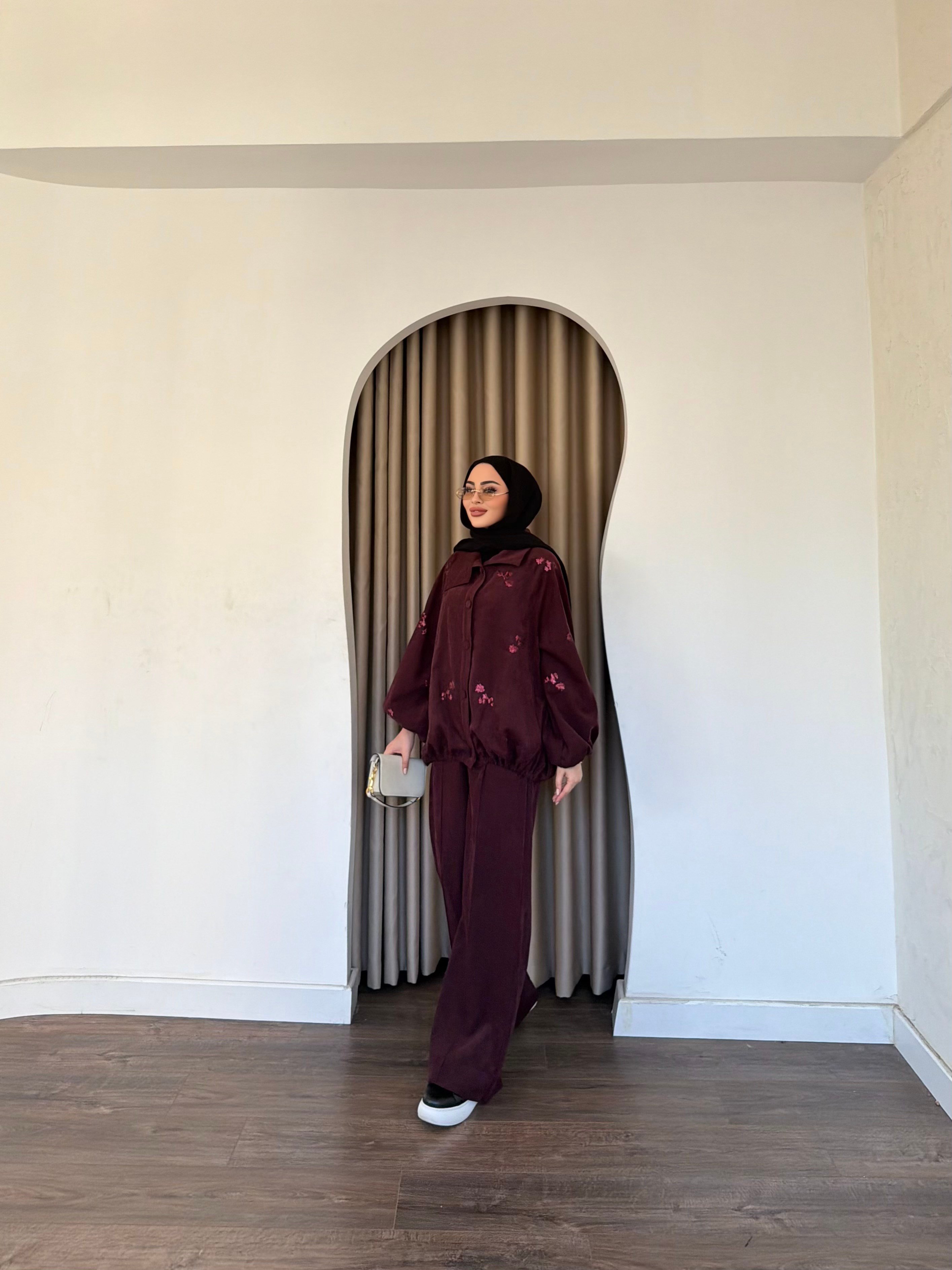 Özel Nakış İbli Takım - Bordo