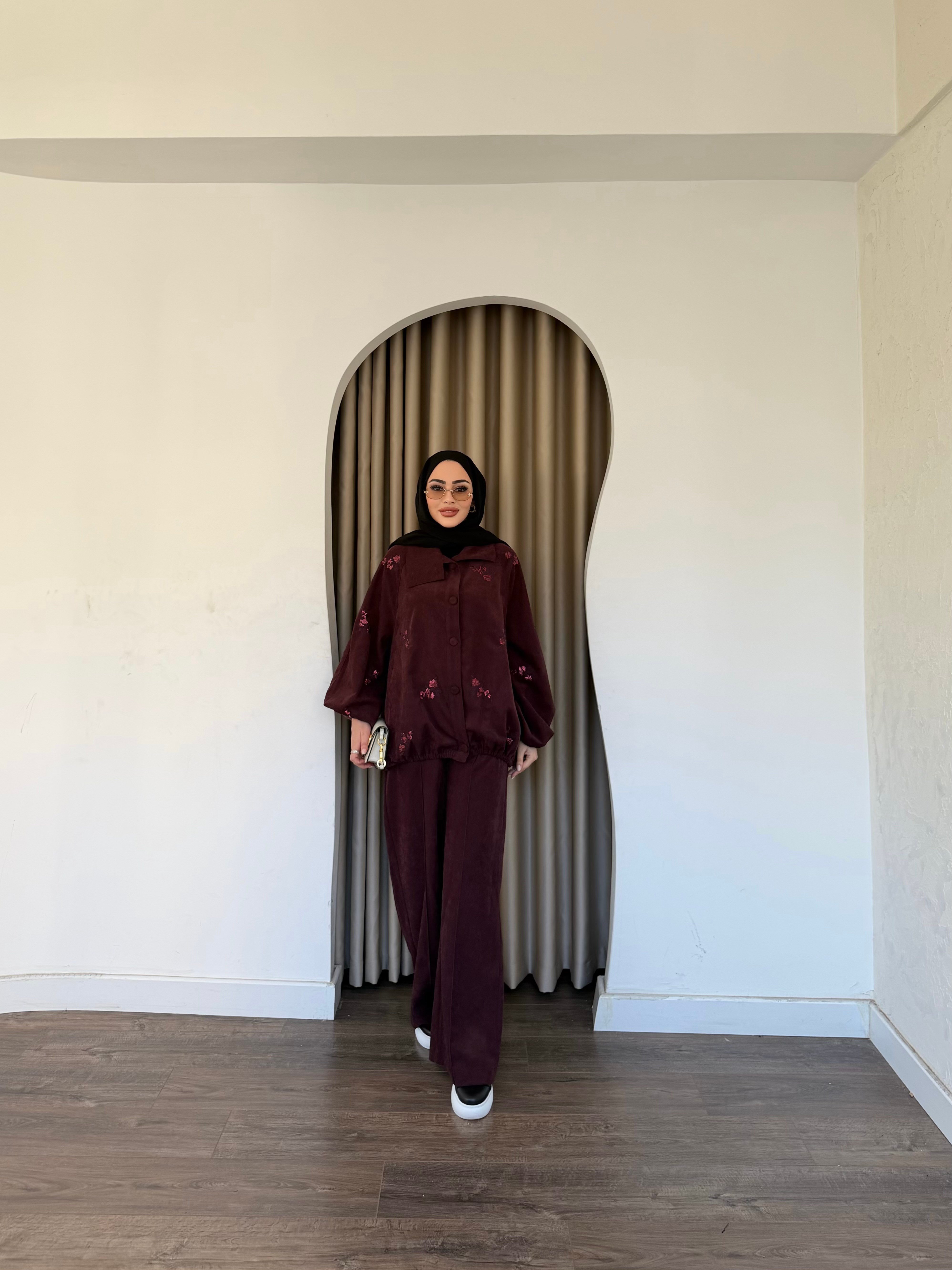 Özel Nakış İbli Takım - Bordo