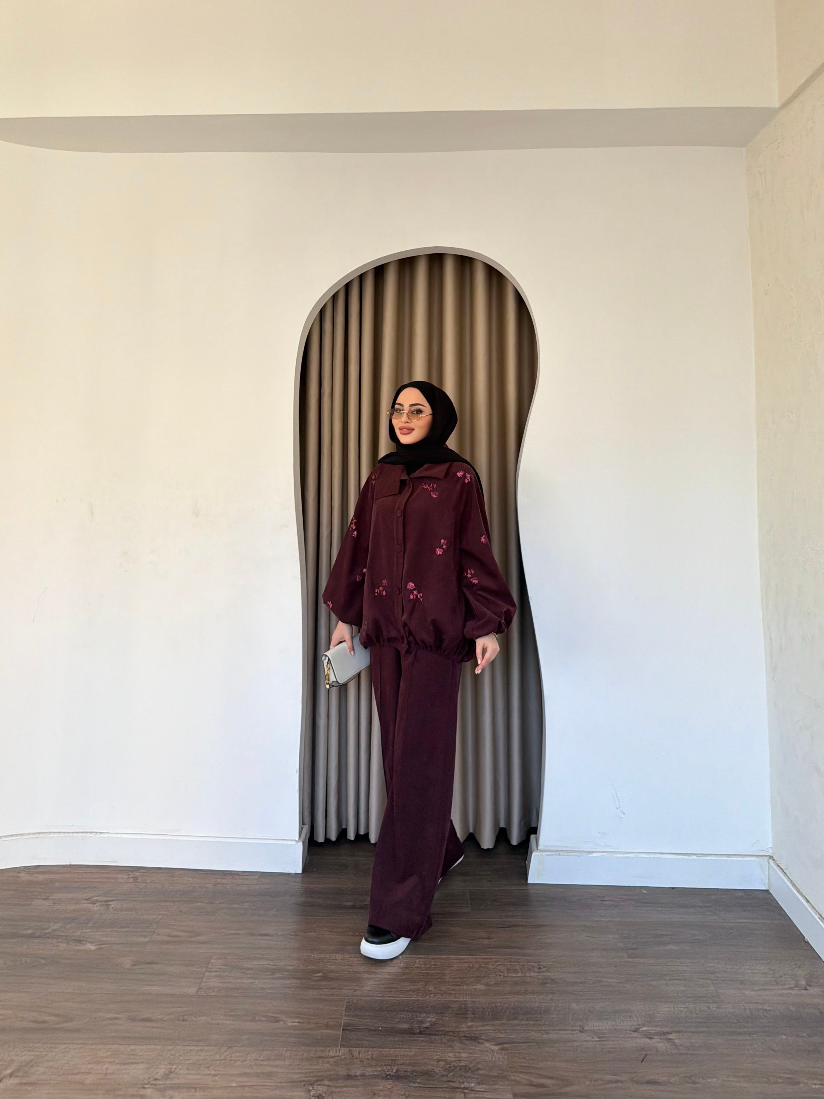 Özel Nakış İbli Takım - Bordo