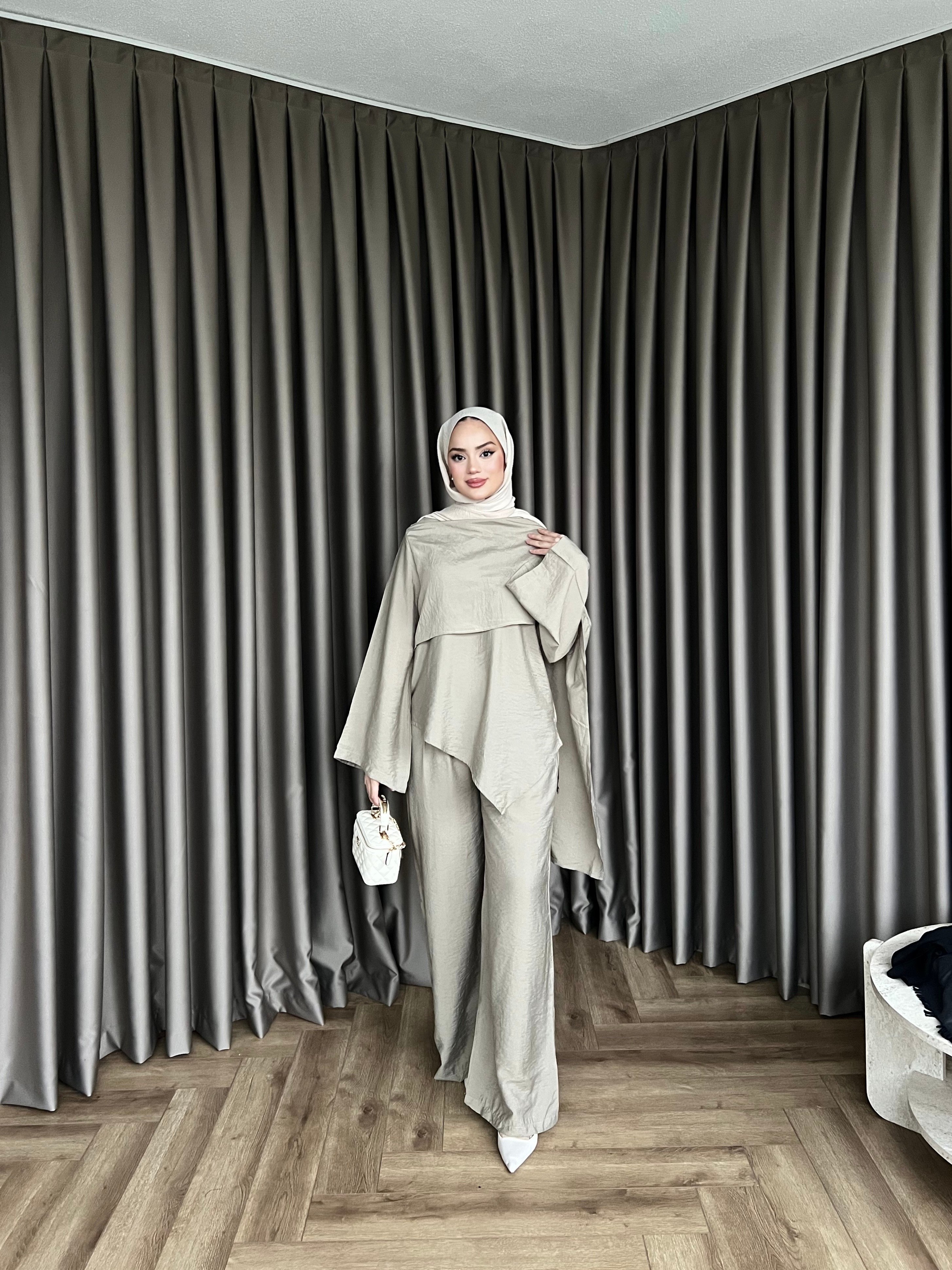 Pelerinli Pelin Takım - Bej