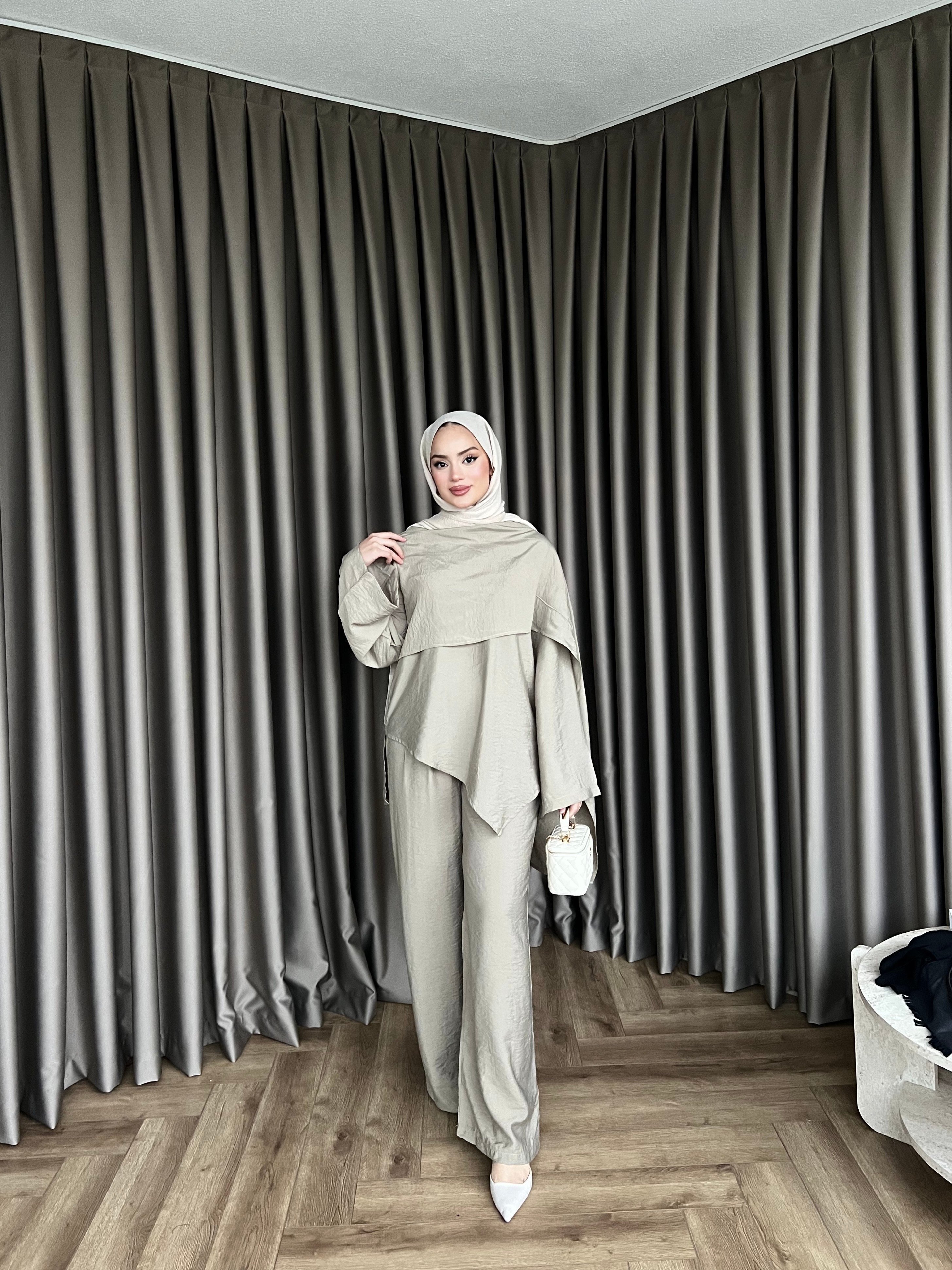 Pelerinli Pelin Takım - Bej