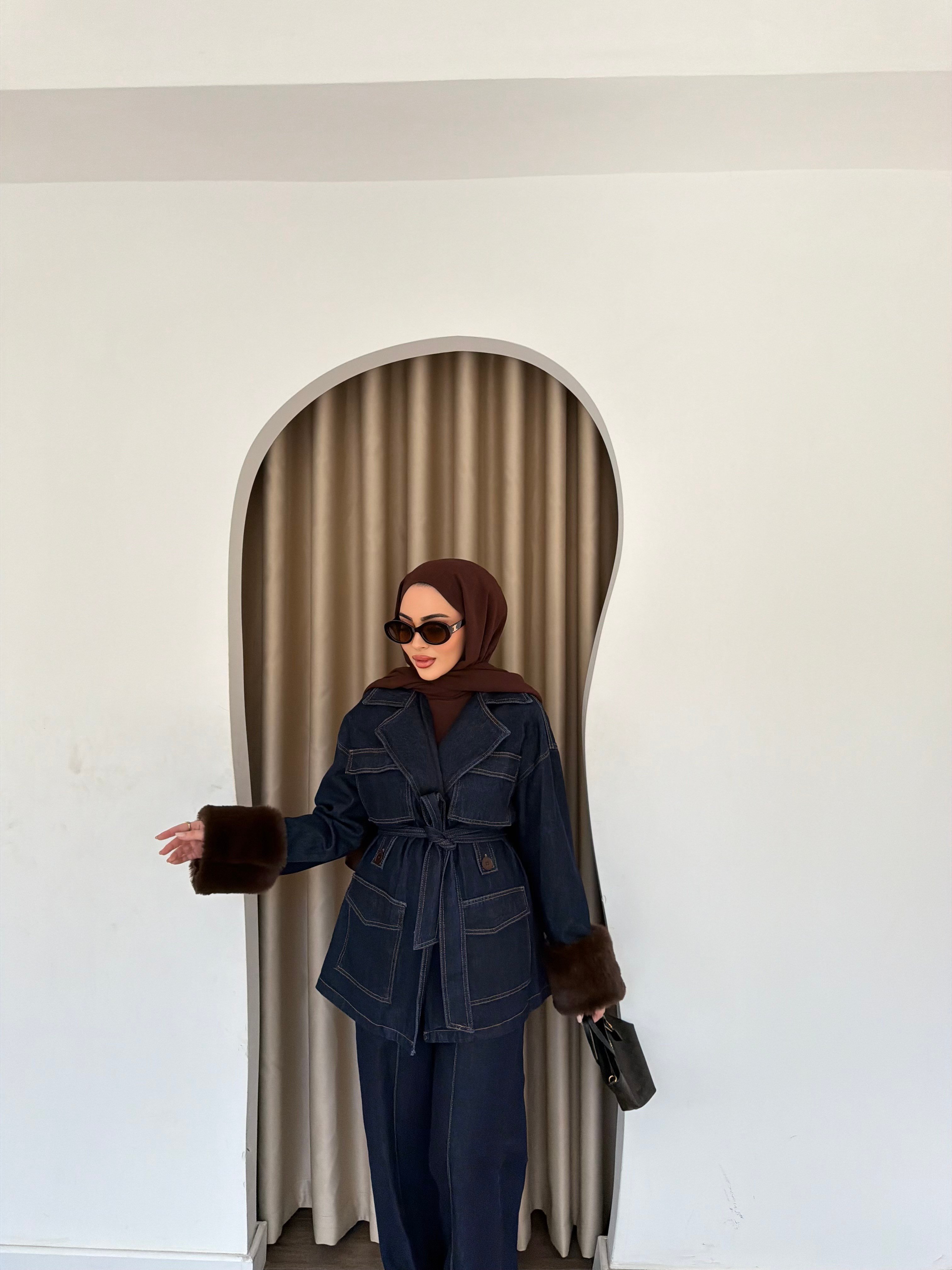 Pelin Peluş Kot Takım 