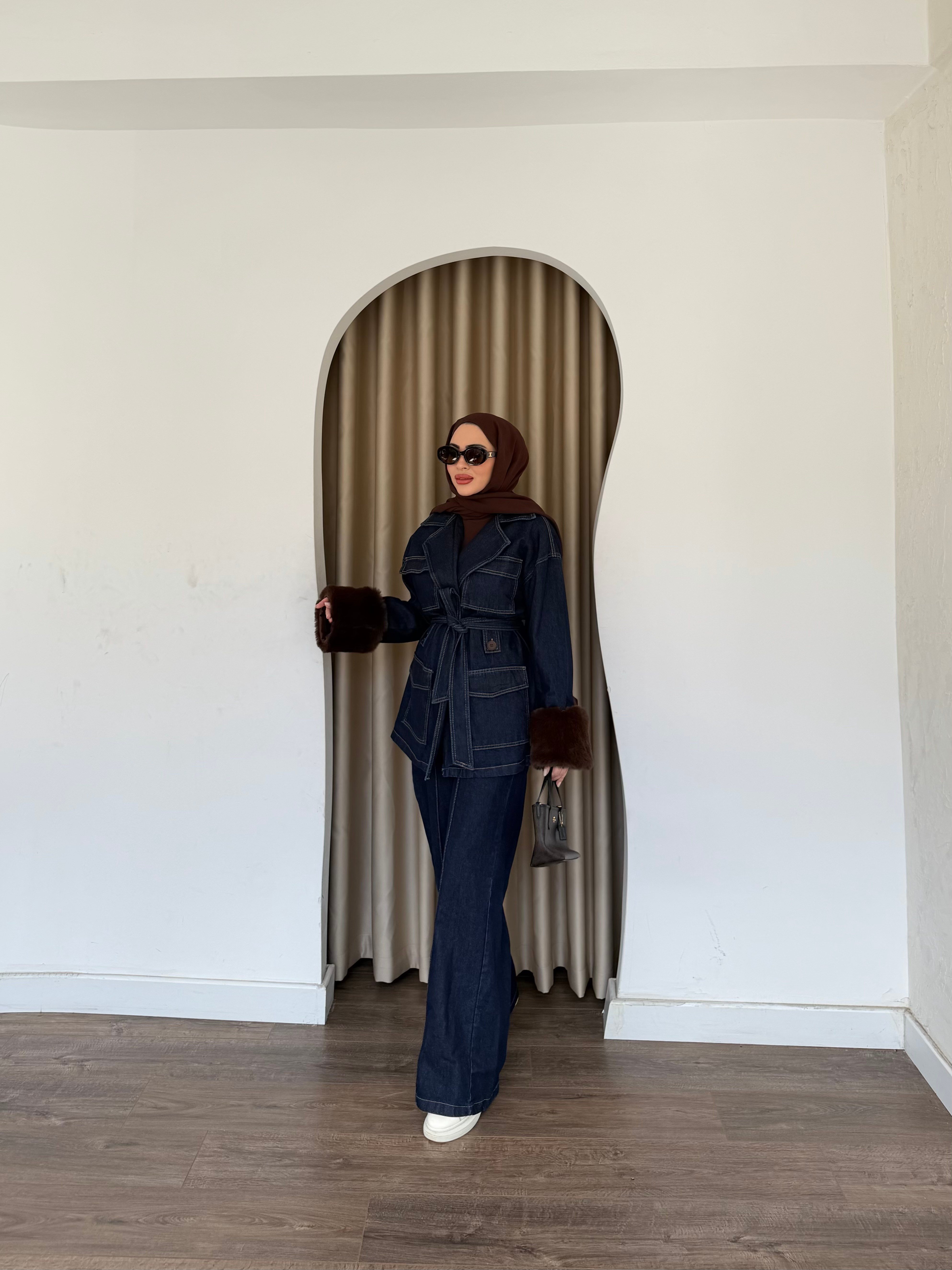 Pelin Peluş Kot Takım 