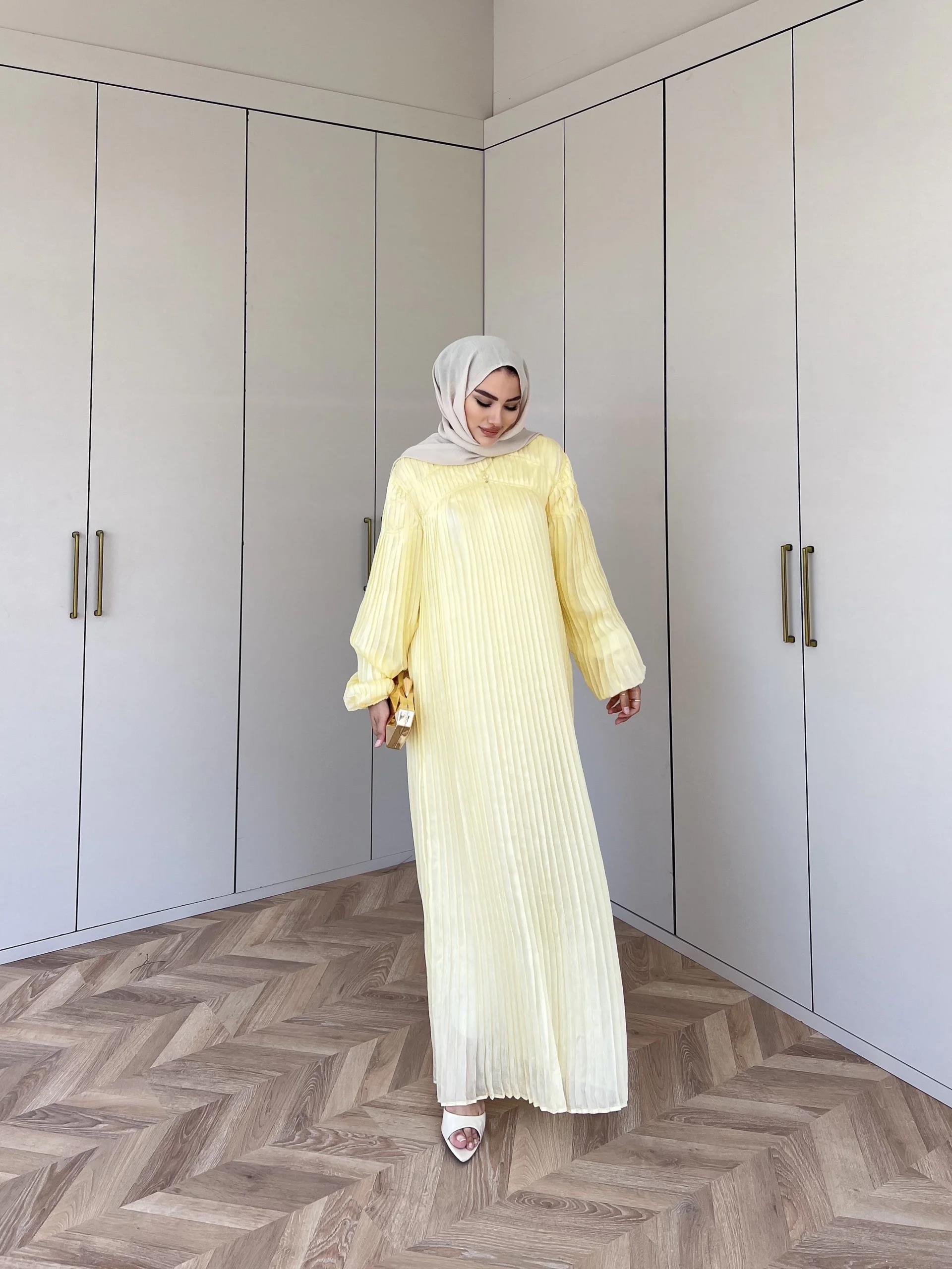 Pelin Piliseli Elbise - Sarı