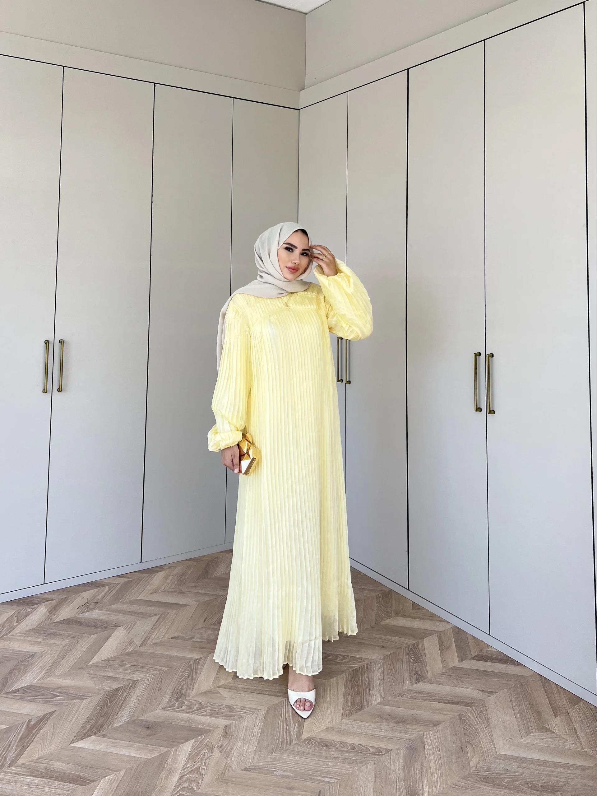 Pelin Piliseli Elbise - Sarı