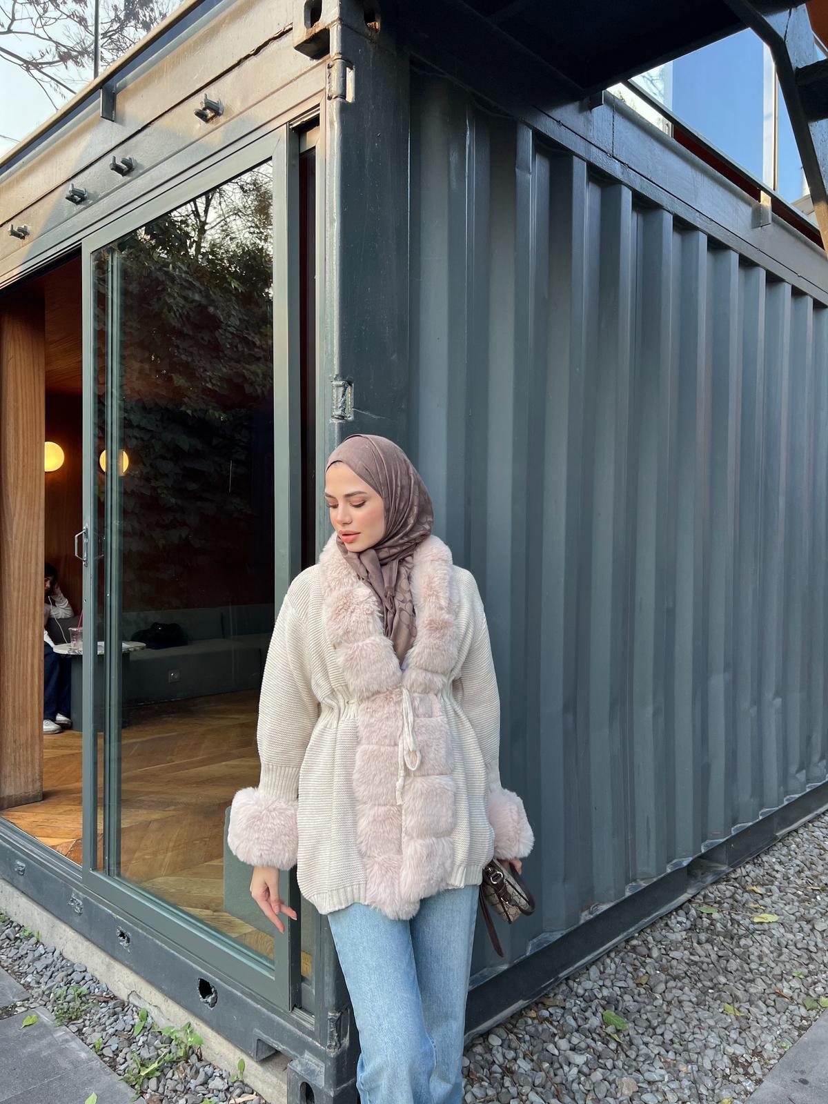 Pera Kürk Detaylı Hırka - Krem