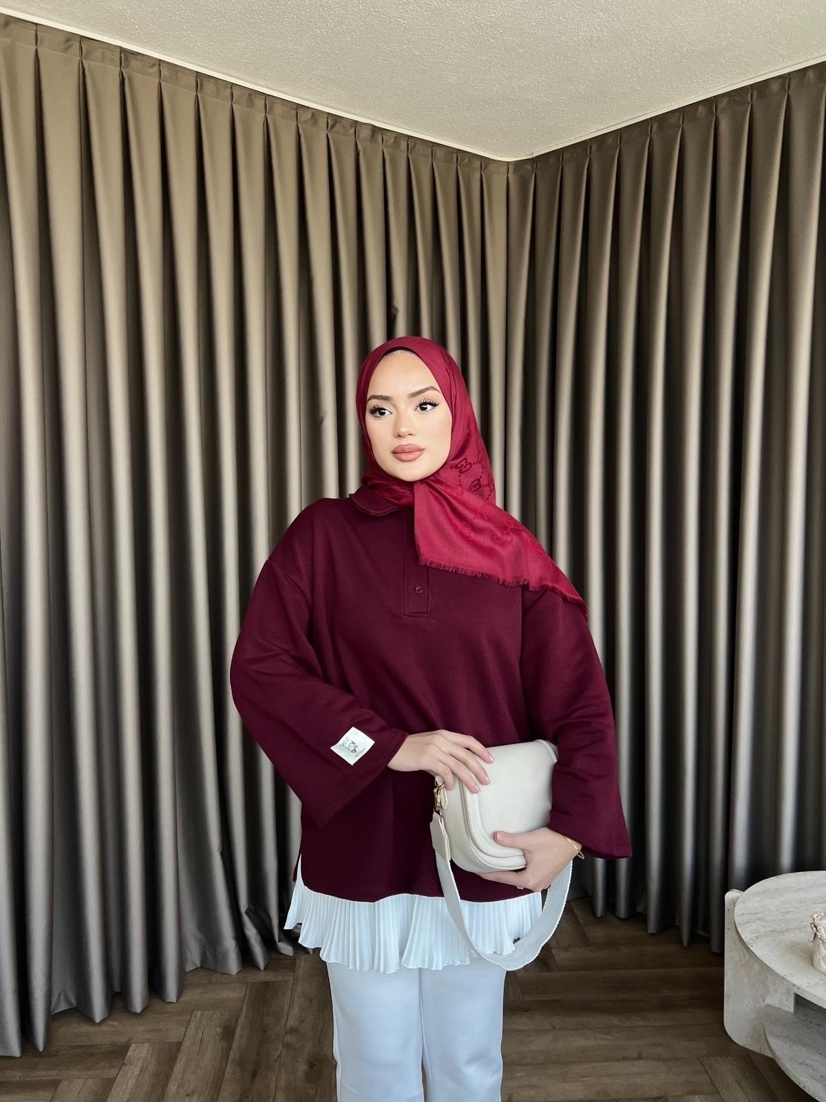 Polo Yaka Sweat - Bordo