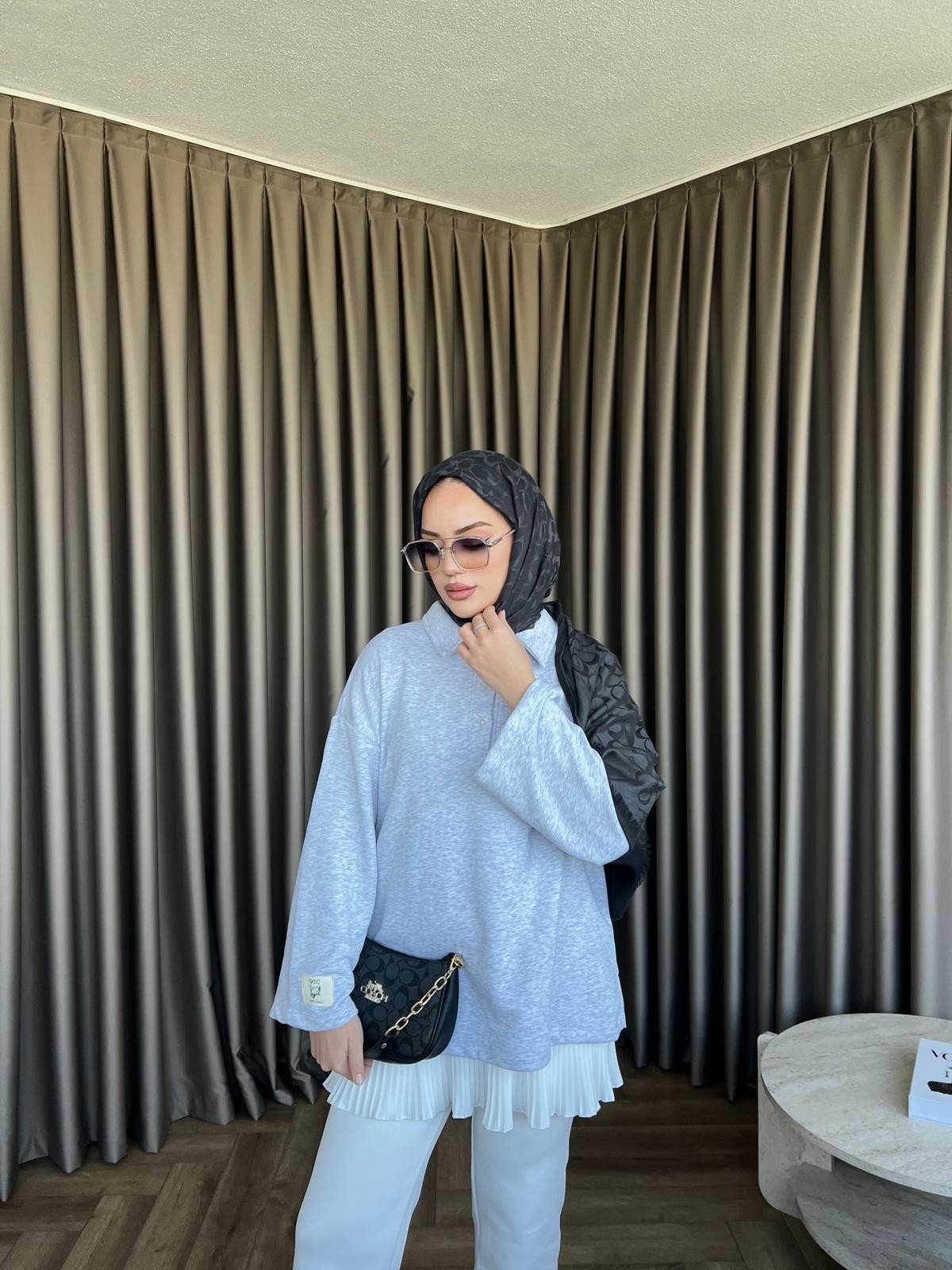 Polo Yaka Sweat - Mavi