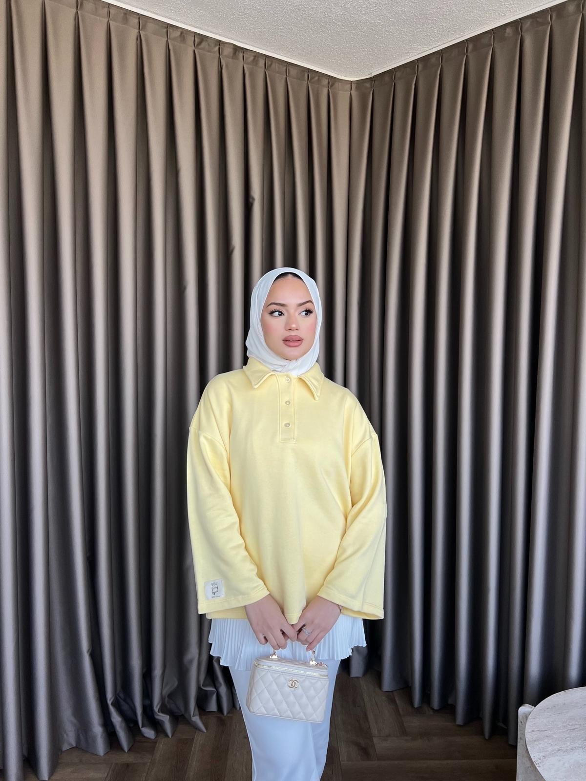 Polo Yaka Sweat - Sarı