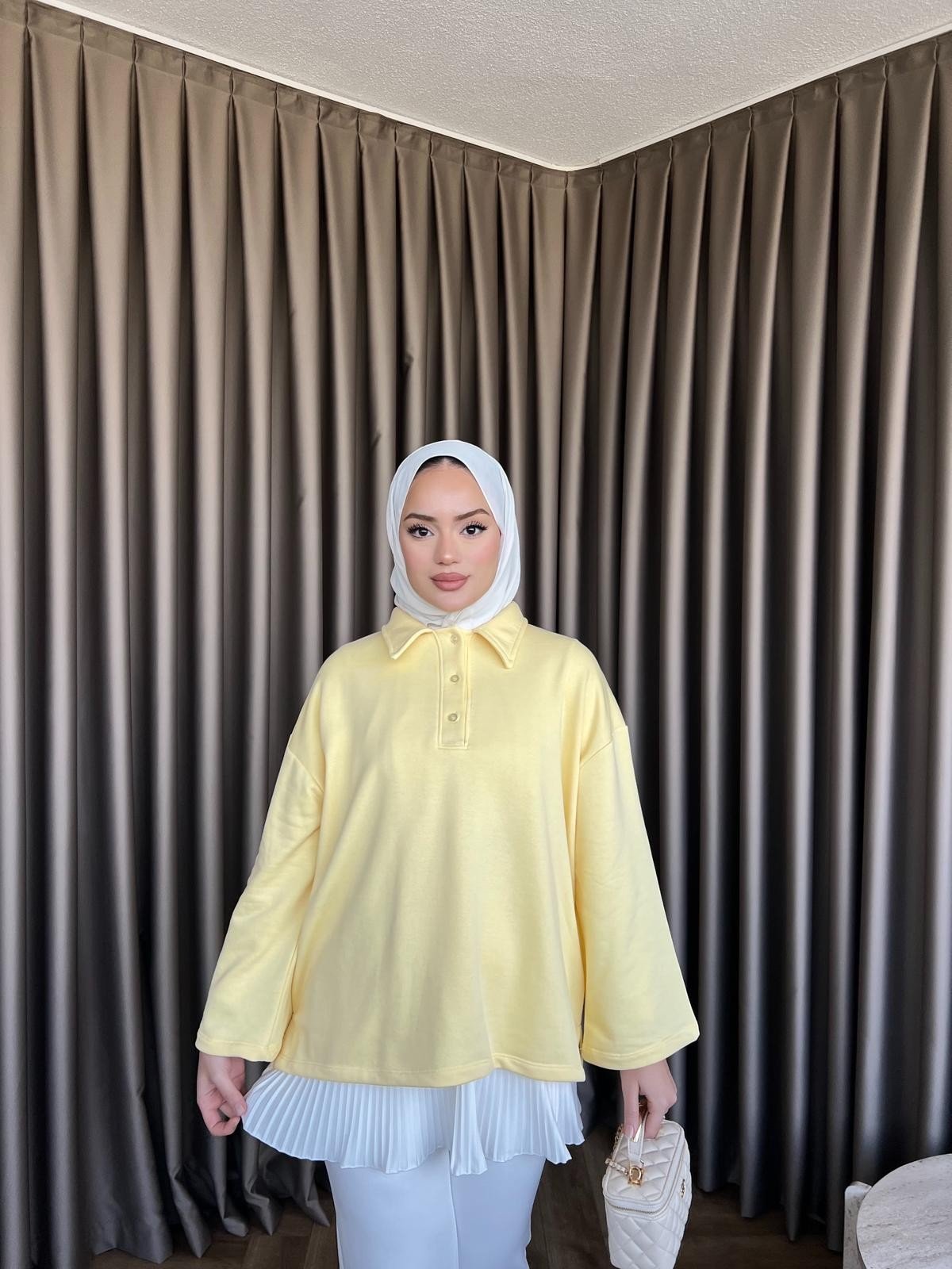 Polo Yaka Sweat - Sarı