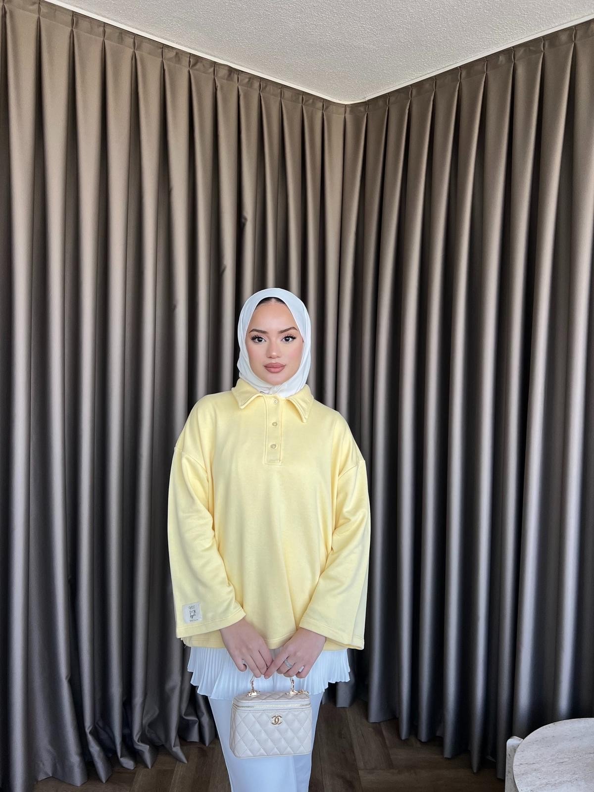 Polo Yaka Sweat - Sarı