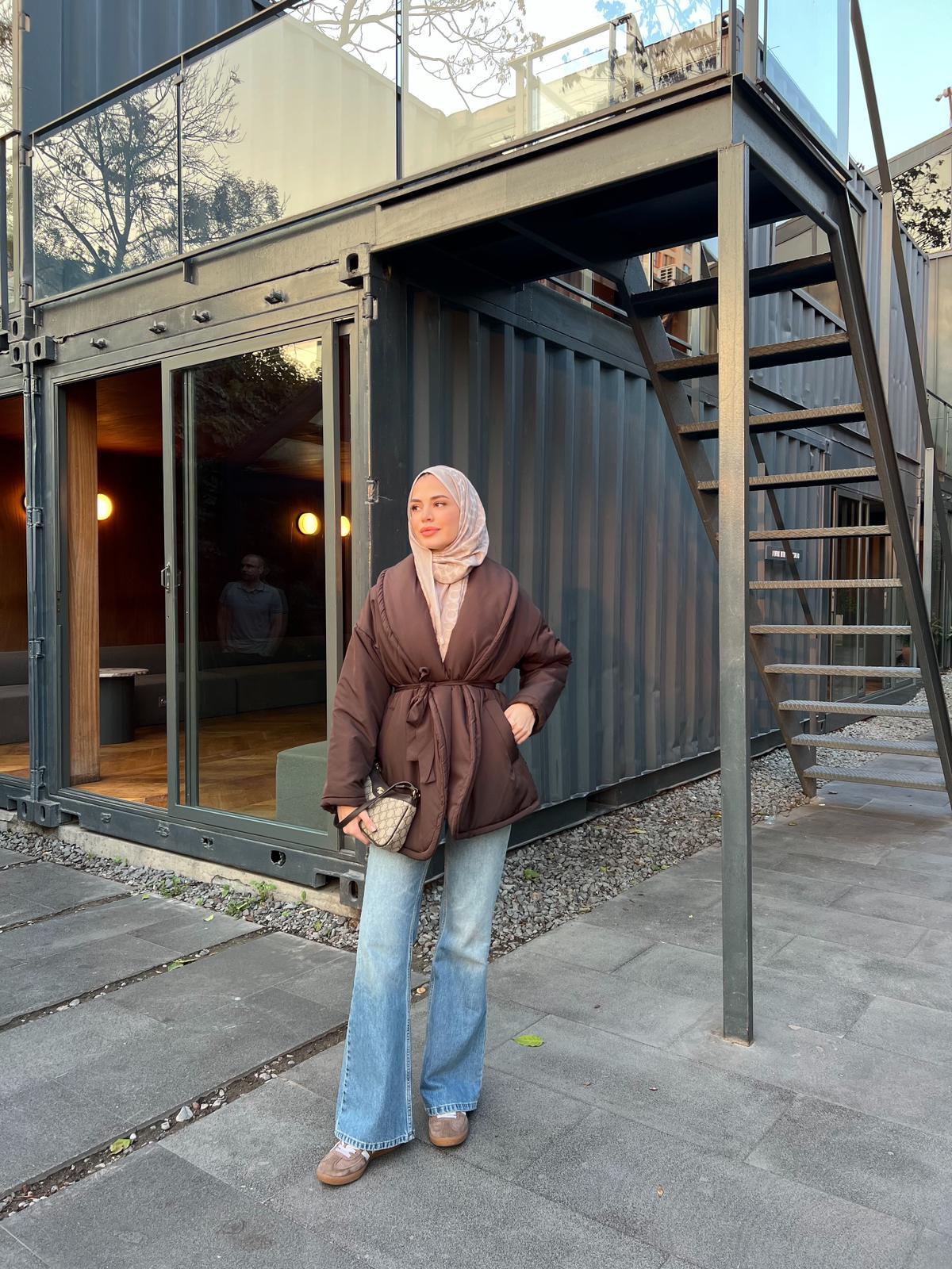 Qess Şişme Mont - Kahve