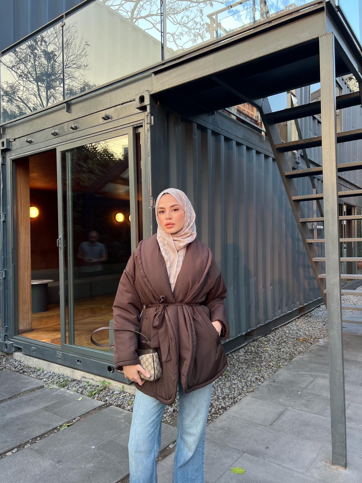 Qess Şişme Mont - Kahve