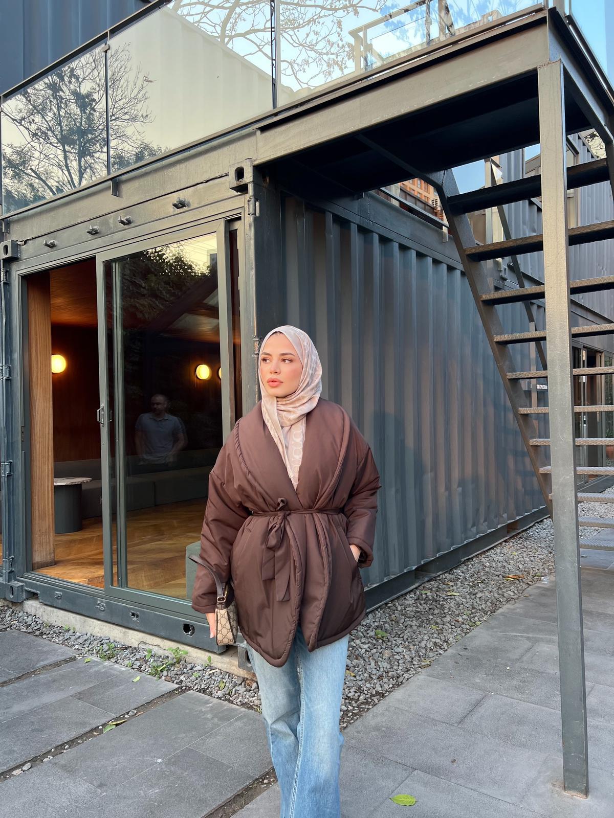 Qess Şişme Mont - Kahve